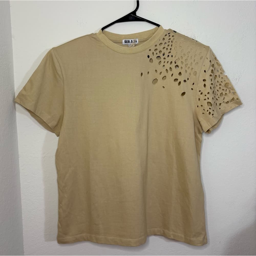 SER.O.YA Caroline Distressed Cotton T-Shirt - Thumbnail 5