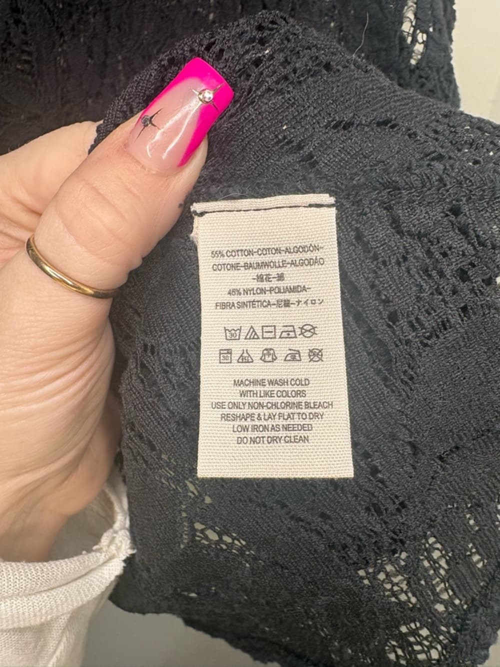 Free People Masie All Star Sheer Lace Tank Top size Large black - Thumbnail 5