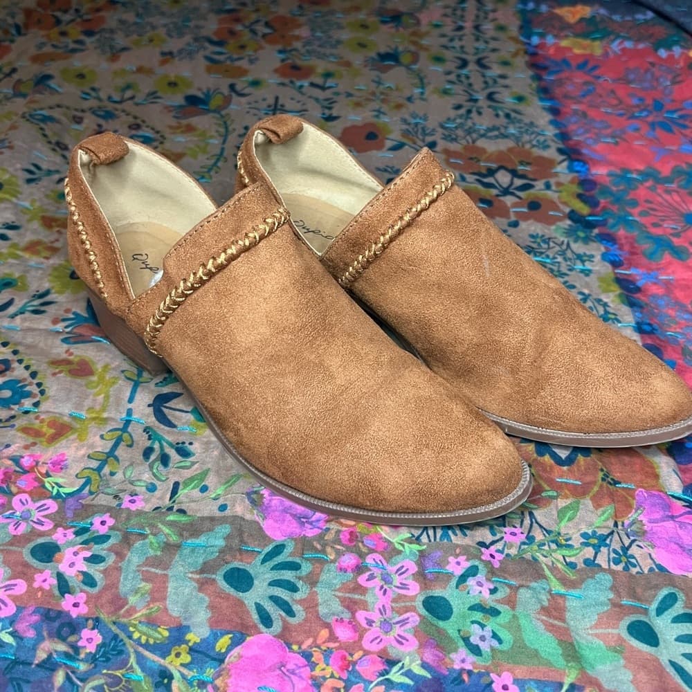 Qupid brown suede booties - Thumbnail 2