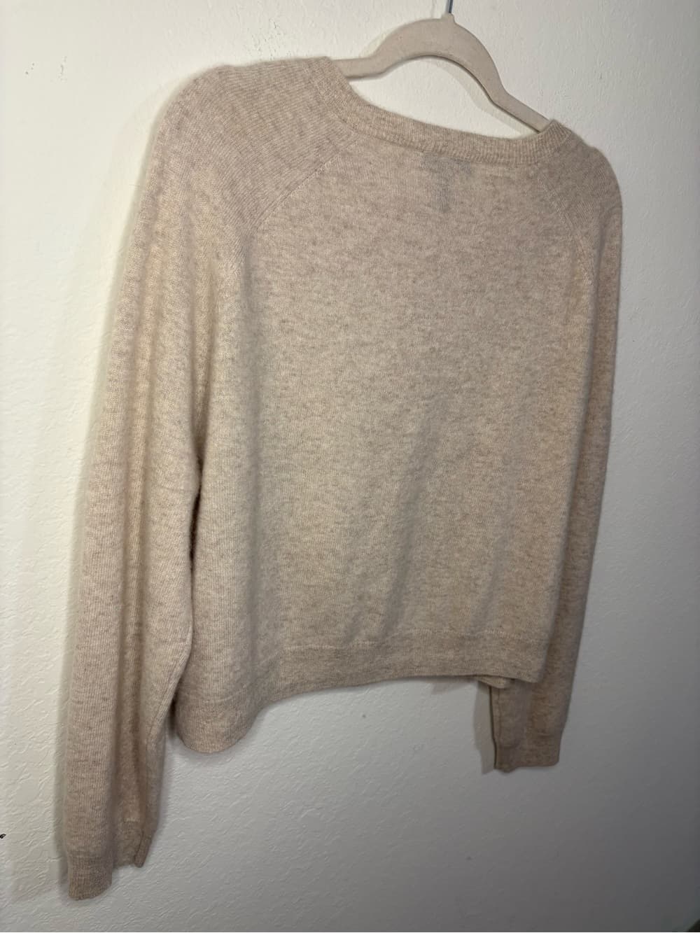AQUA 100% cashmere Button front Cardigan taupe color size XXL - Thumbnail 7