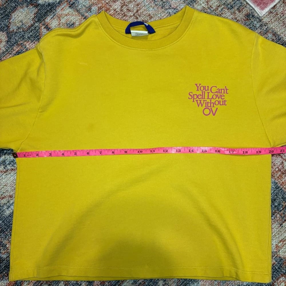 Outdoor Voices Love Without OV Cropped Sweatshirt organic cotton Sz small - Thumbnail 10