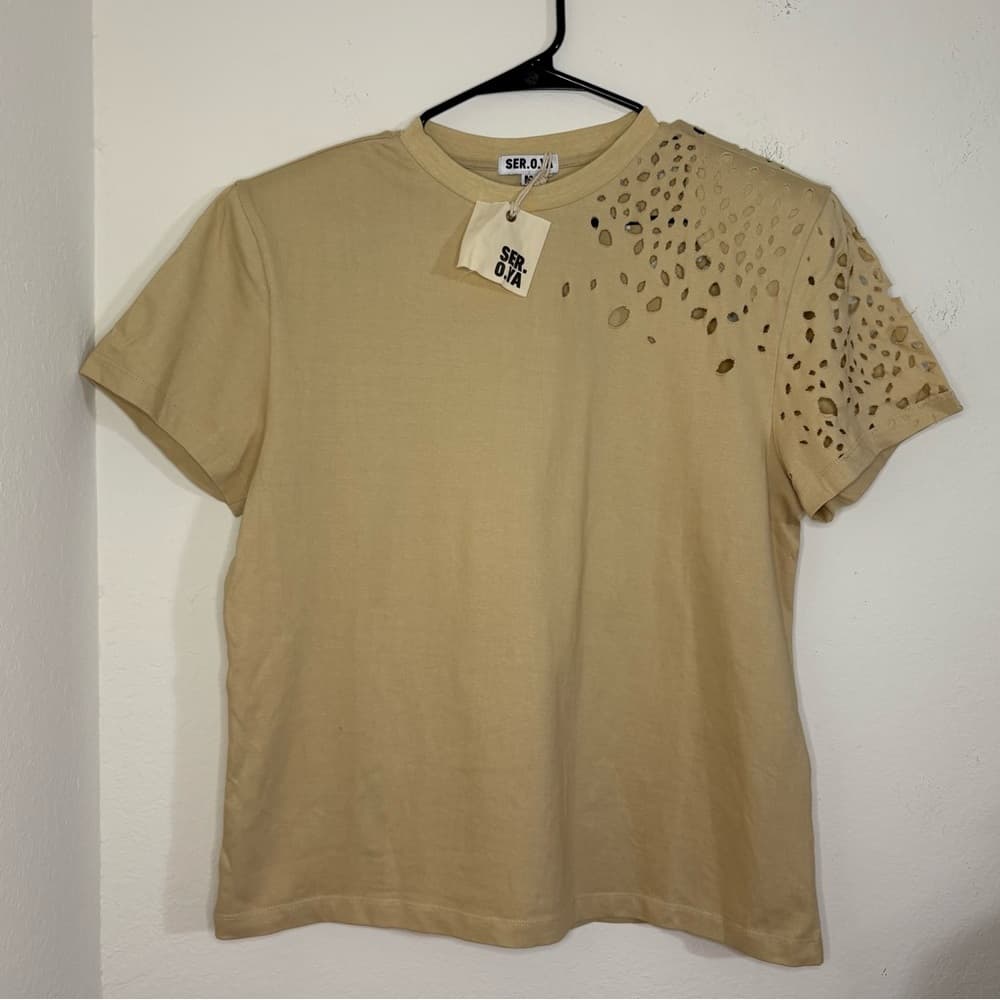 SER.O.YA Caroline Distressed Cotton T-Shirt
