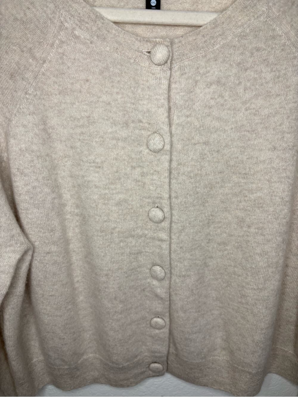 AQUA 100% cashmere Button front Cardigan taupe color size XXL - Thumbnail 8