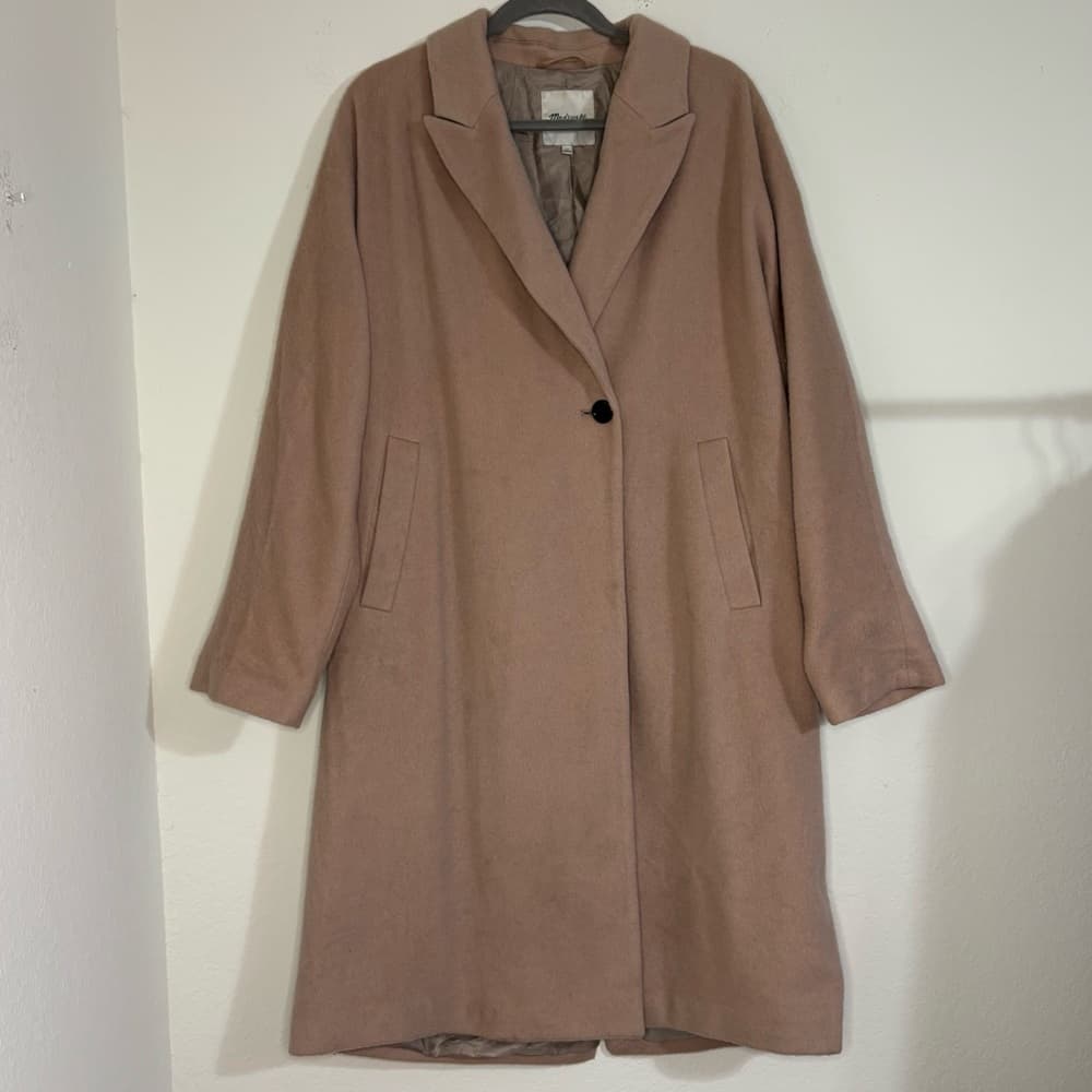 Madewell Wool Mohair Blend Cocoon Coat in Blush Tan Size 12