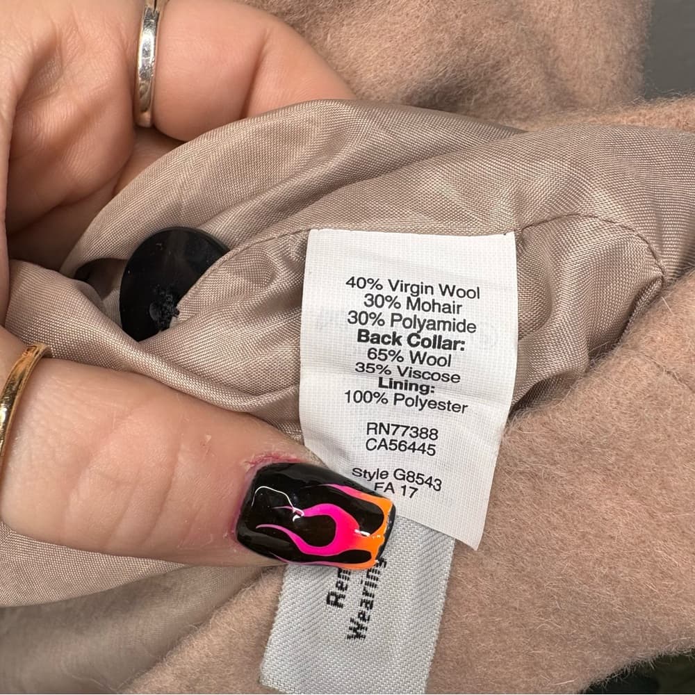 Madewell Wool Mohair Blend Cocoon Coat in Blush Tan Size 12 - Thumbnail 8