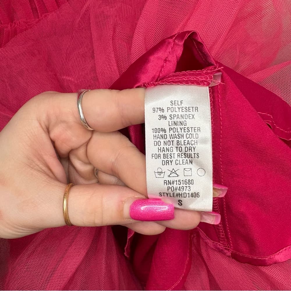 Storia Pink Tulle Ruffle Mini Dress - Thumbnail 9