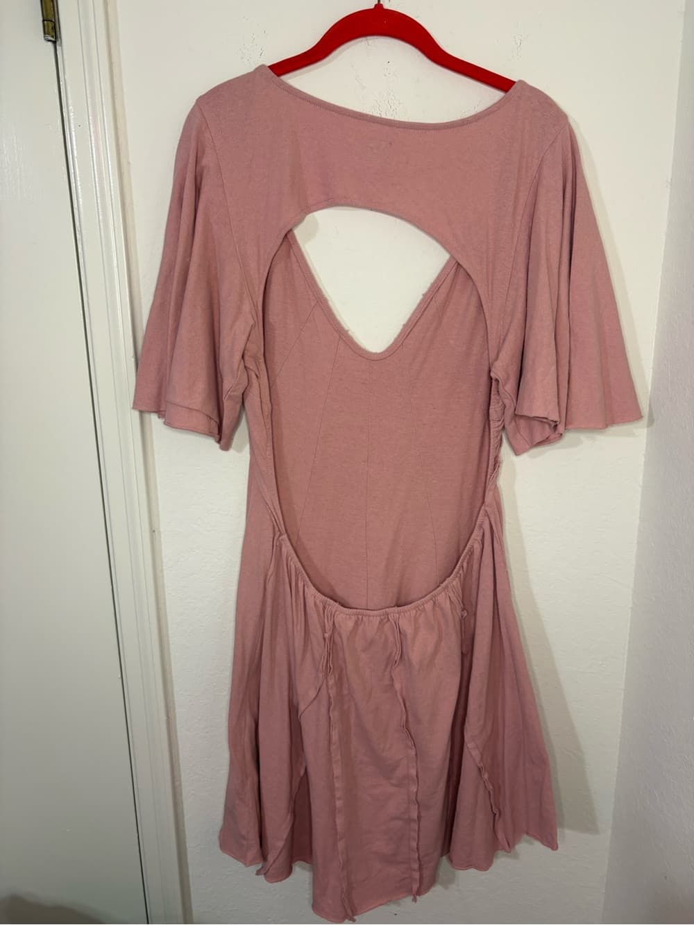 Free People Free-est Angelique Mini Dress Pink Blush open back size XL - Thumbnail 5