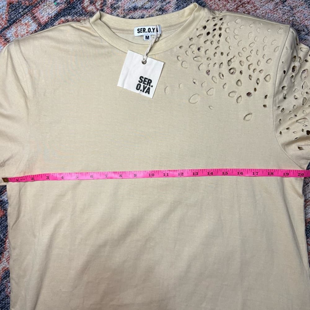 SER.O.YA Caroline Distressed Cotton T-Shirt - Thumbnail 8
