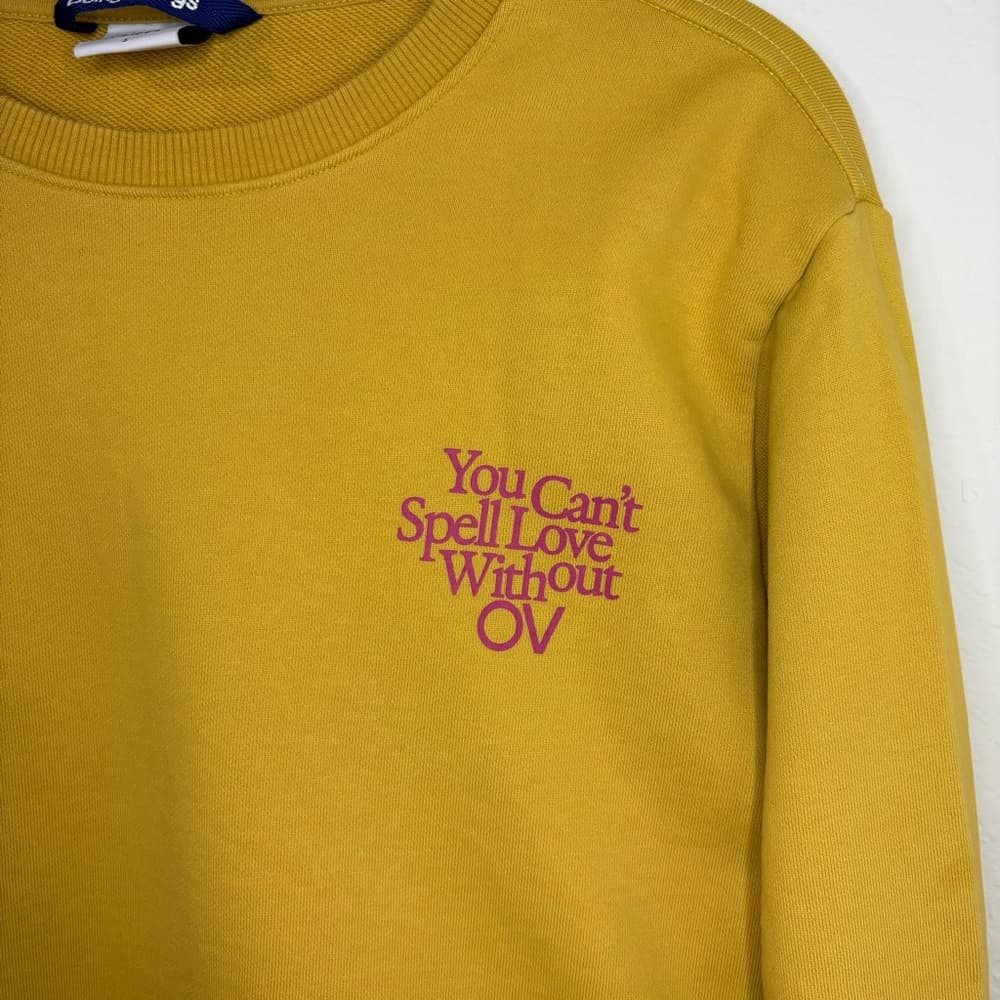 Outdoor Voices Love Without OV Cropped Sweatshirt organic cotton Sz small - Thumbnail 4