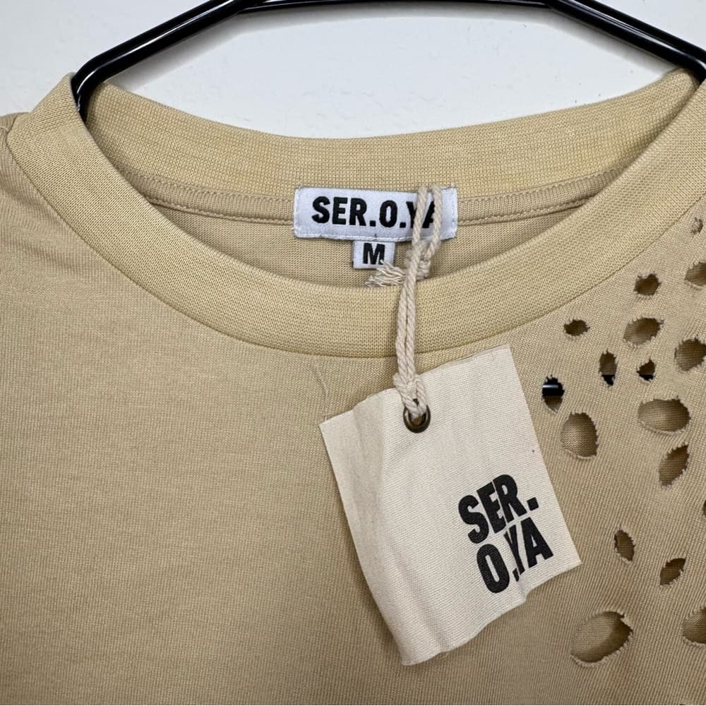 SER.O.YA Caroline Distressed Cotton T-Shirt - Thumbnail 3