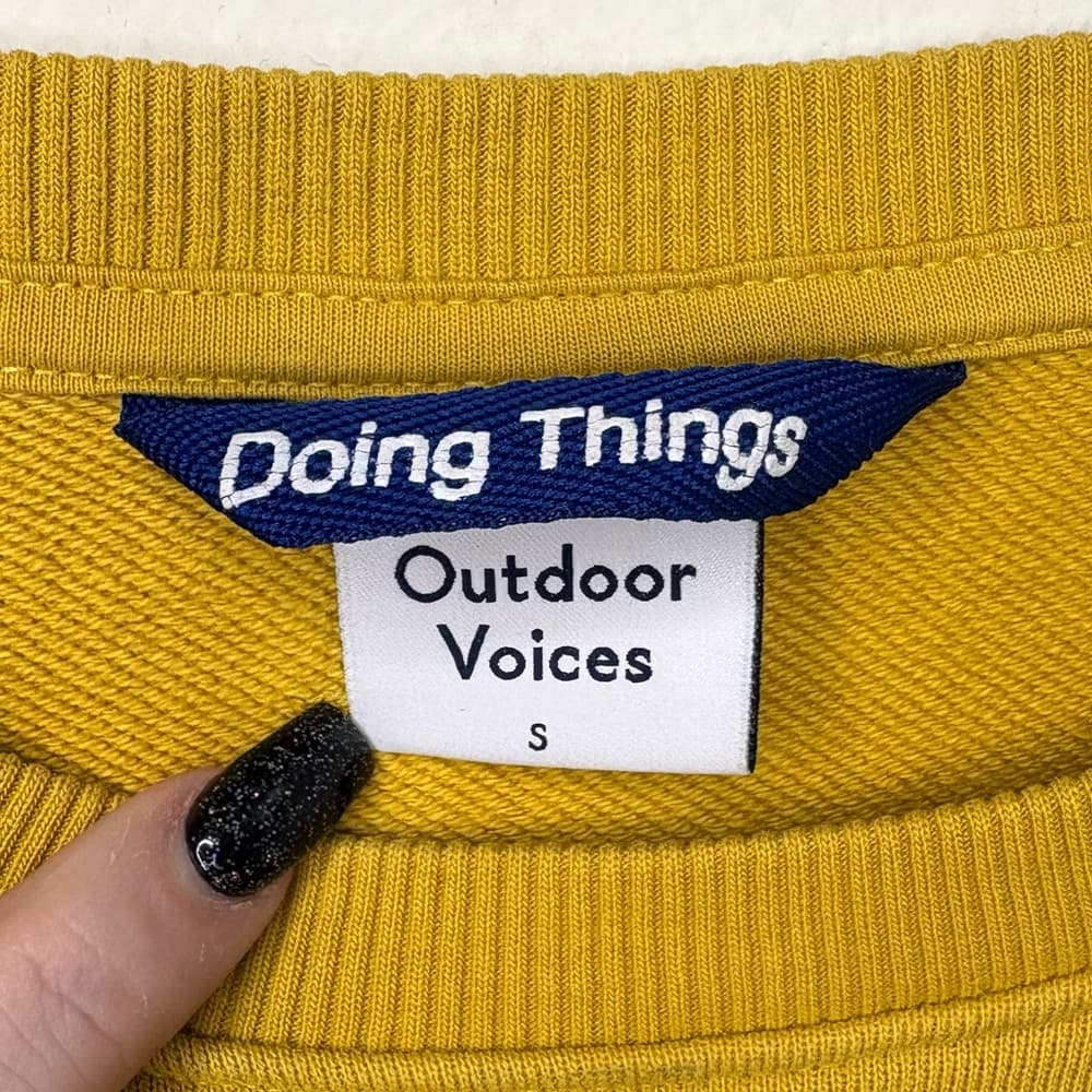 Outdoor Voices Love Without OV Cropped Sweatshirt organic cotton Sz small - Thumbnail 9