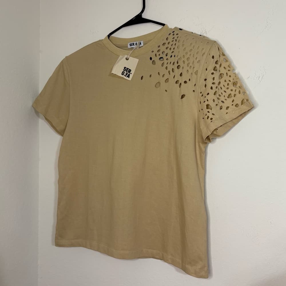 SER.O.YA Caroline Distressed Cotton T-Shirt - Thumbnail 2