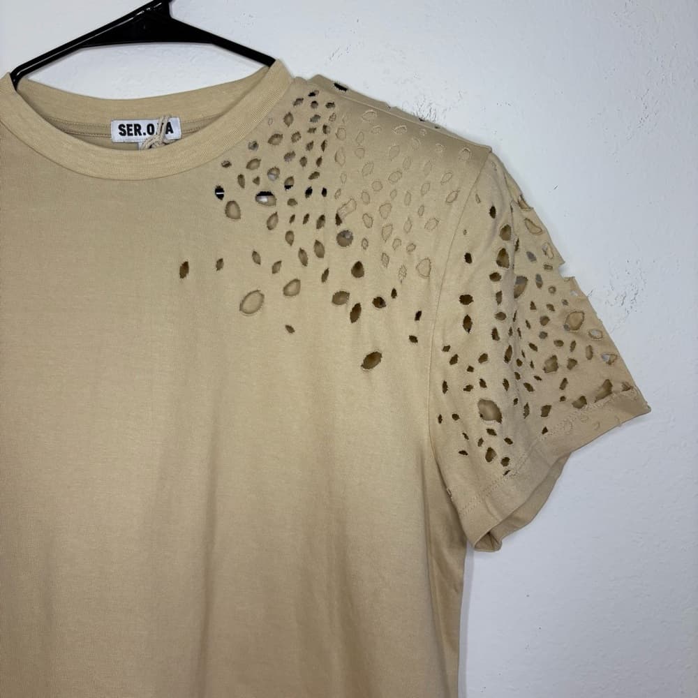 SER.O.YA Caroline Distressed Cotton T-Shirt - Thumbnail 4