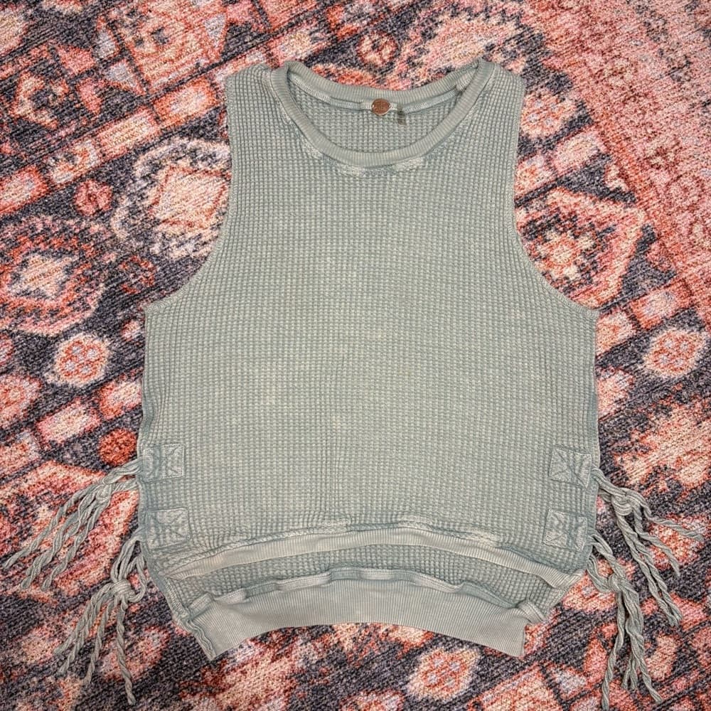 Free People FP One Sleeveless Interlaken Waffle Knit Tank size Medium - Thumbnail 8
