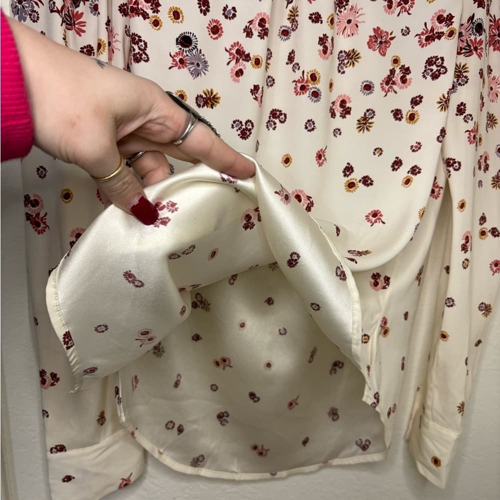 Veronica Beard Fey mock-neck floral silk blouse top size 2 - Thumbnail 10