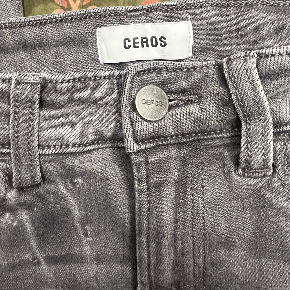 Ceros Distressed Gray Jeans for Women - Thumbnail 3