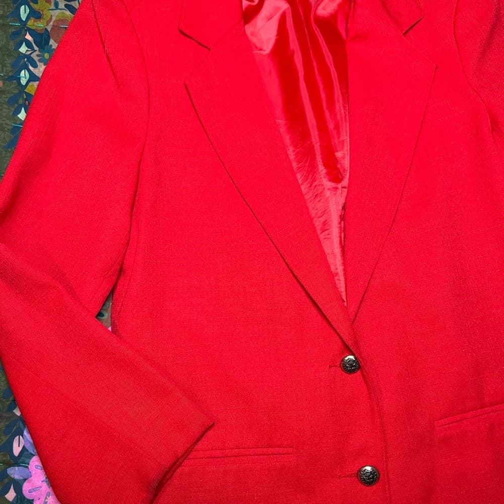 Vintage Prophecy by sag harbor Red Blazer with buttons - Thumbnail 2