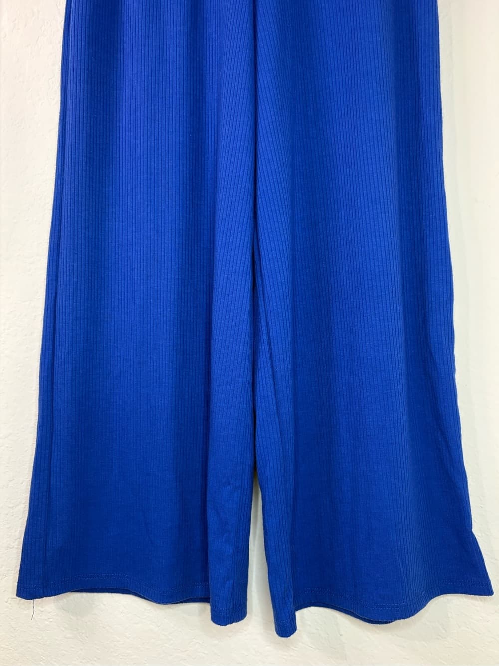 Dressed In LALA Lex Ribbed Flowy Wide Leg Pants in Royal Blue size XS/S - Thumbnail 6