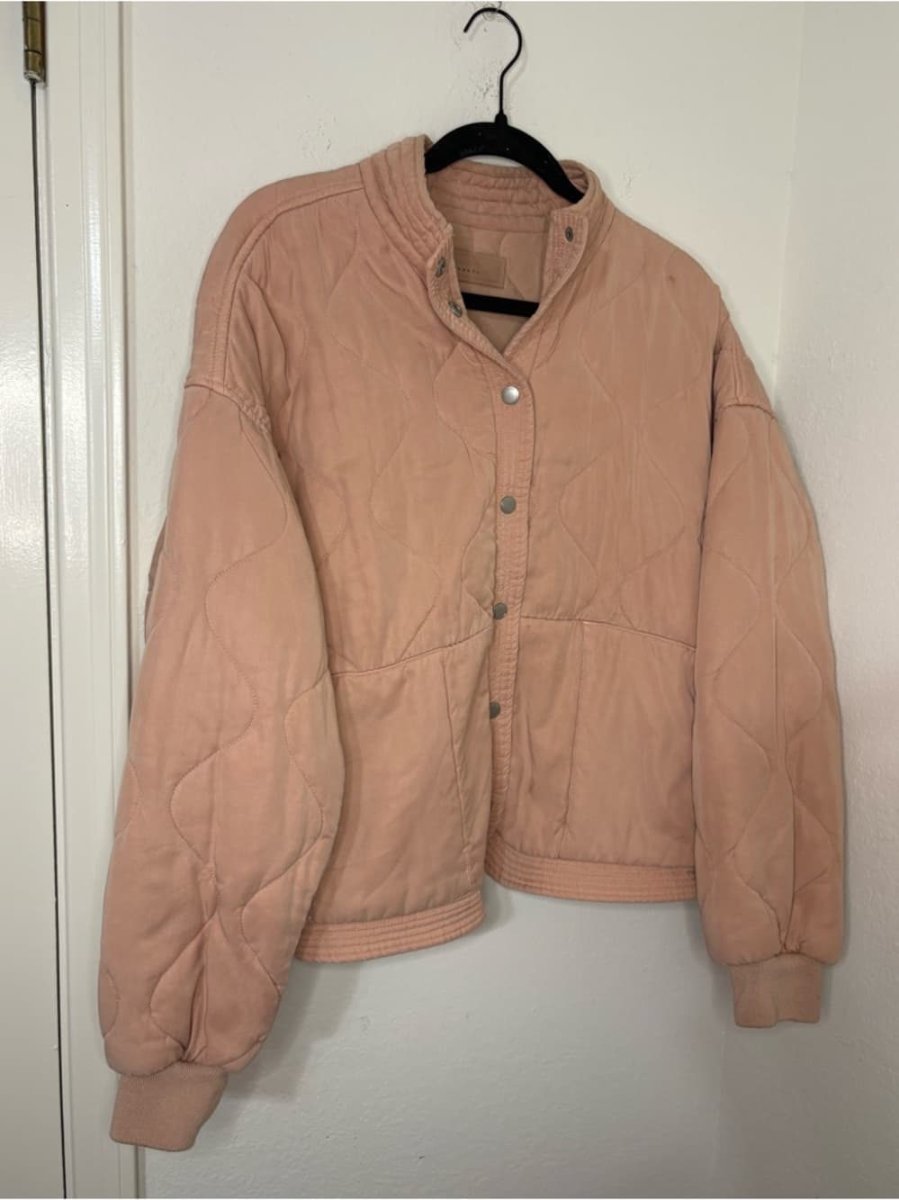 Blank NYC Quilted Snap-Front Carnation Jacket - Dusty Pink / peach size medium - Thumbnail 2