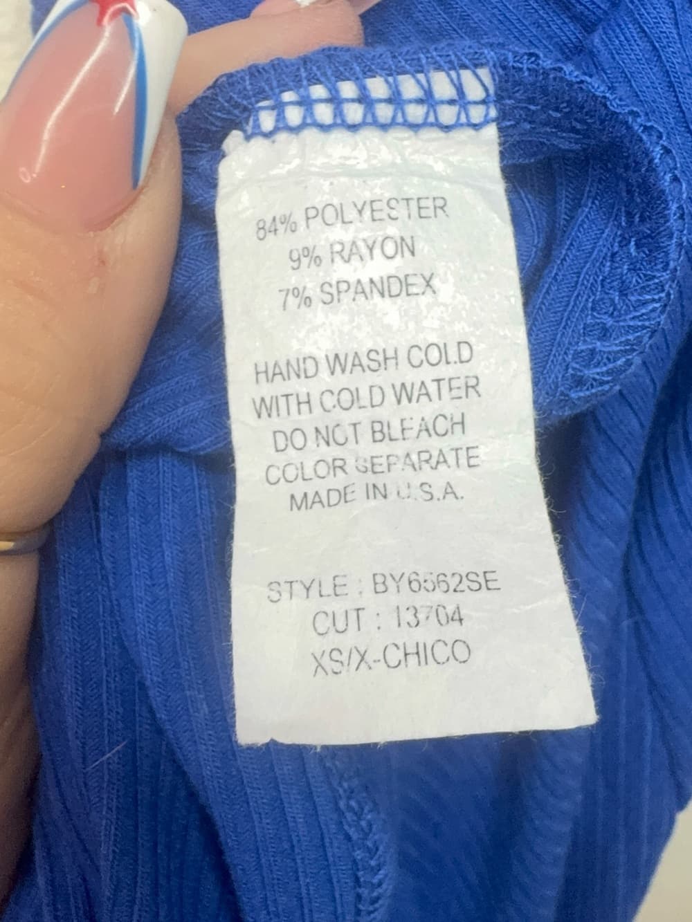 Dressed In LALA Lex Ribbed Flowy Wide Leg Pants in Royal Blue size XS/S - Thumbnail 10