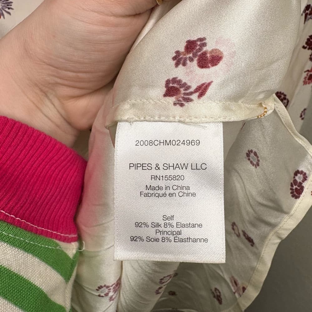 Veronica Beard Fey mock-neck floral silk blouse top size 2 - Thumbnail 15