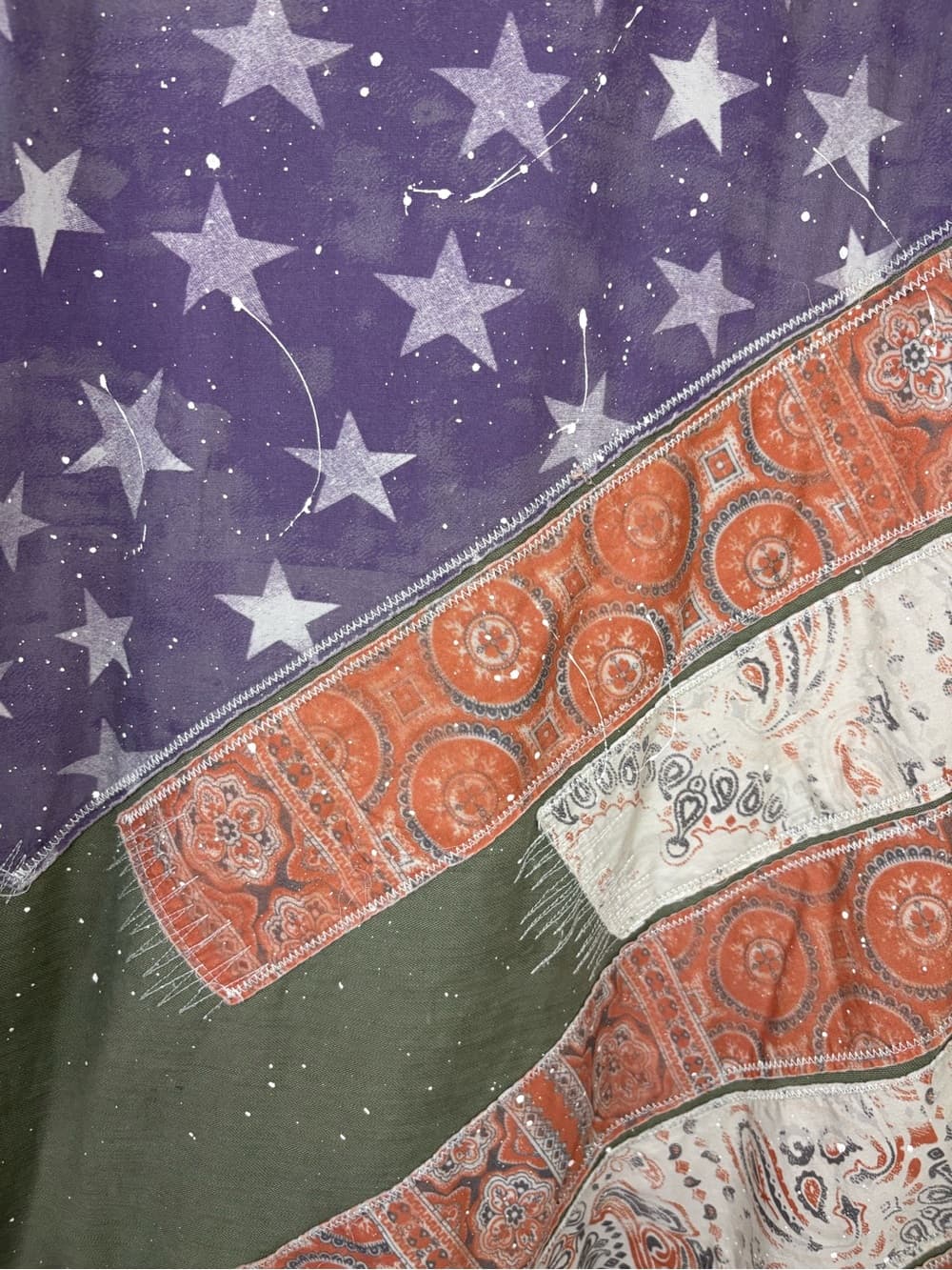 Free People We The Free Patriotic Spruce USA Patchwork Military Jacket oversized - Thumbnail 13