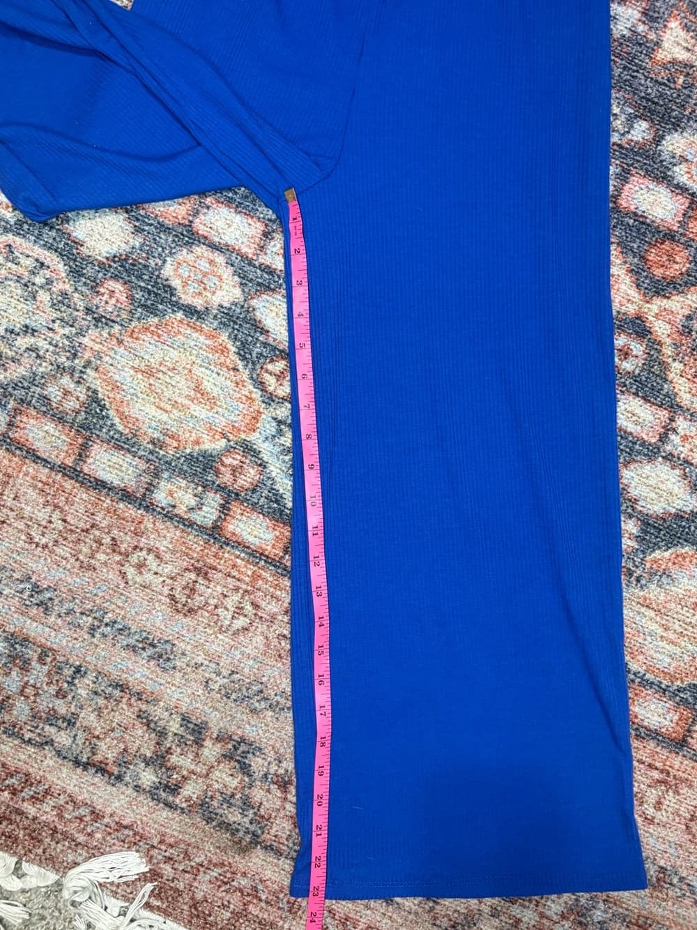 Dressed In LALA Lex Ribbed Flowy Wide Leg Pants in Royal Blue size XS/S - Thumbnail 13