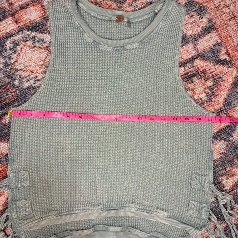 Free People FP One Sleeveless Interlaken Waffle Knit Tank size Medium - Thumbnail 9
