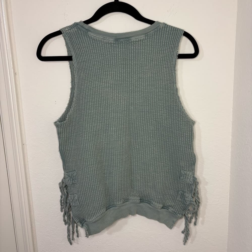 Free People FP One Sleeveless Interlaken Waffle Knit Tank size Medium - Thumbnail 6