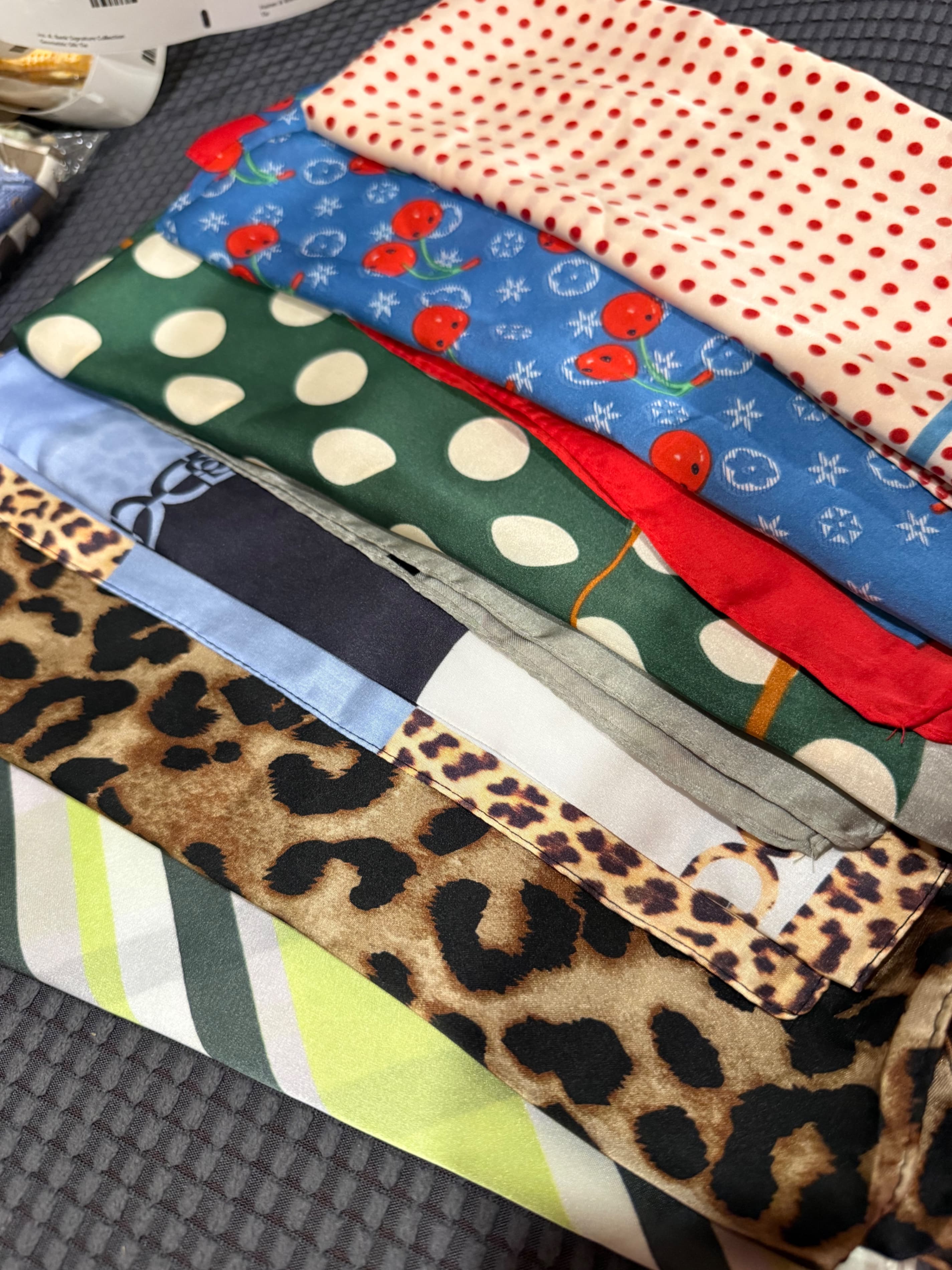 Assorted Patterned Silk Scarves Collection