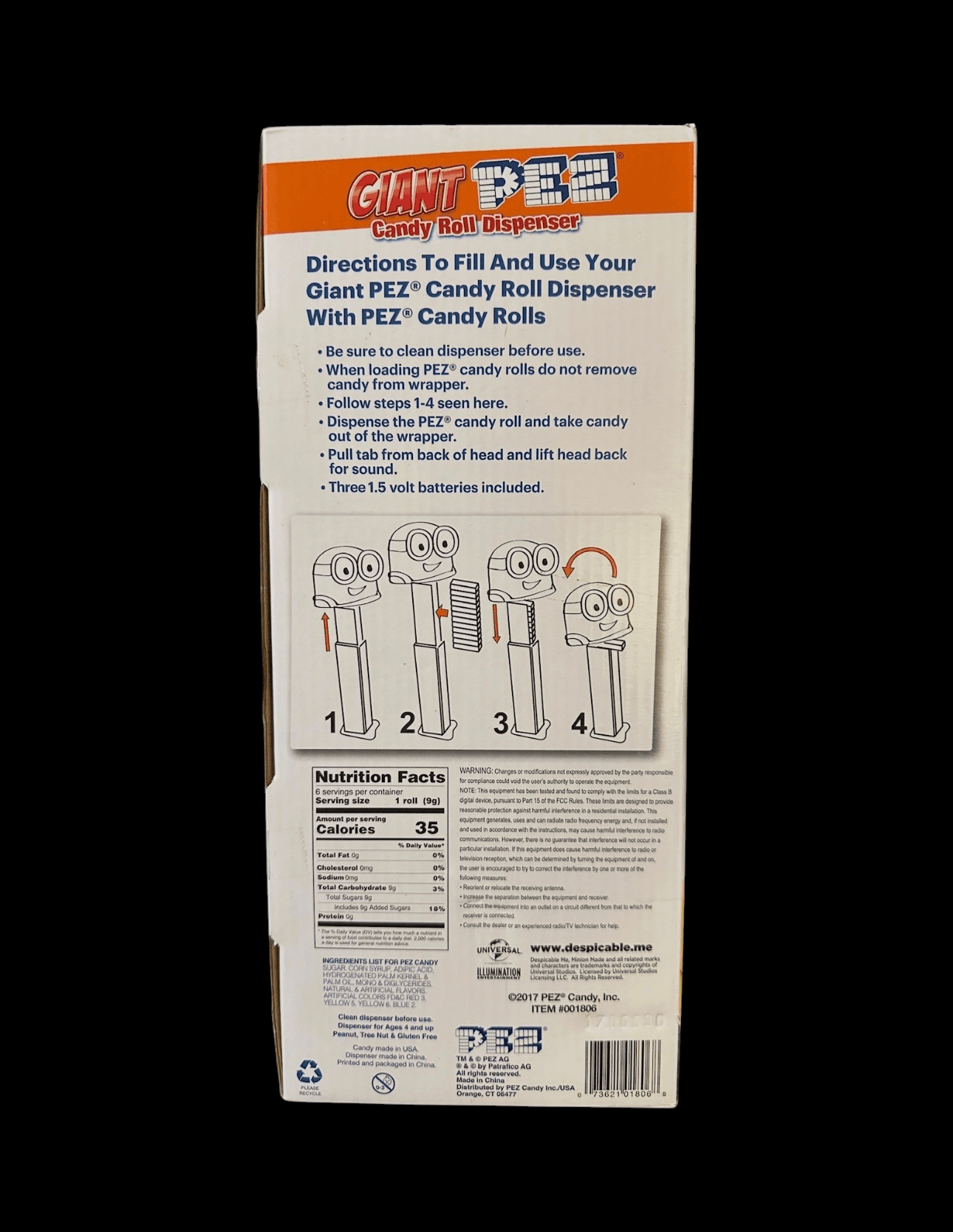 Pez Giant Minion Bob Candy Dispenser with Banana Candy - Thumbnail 3
