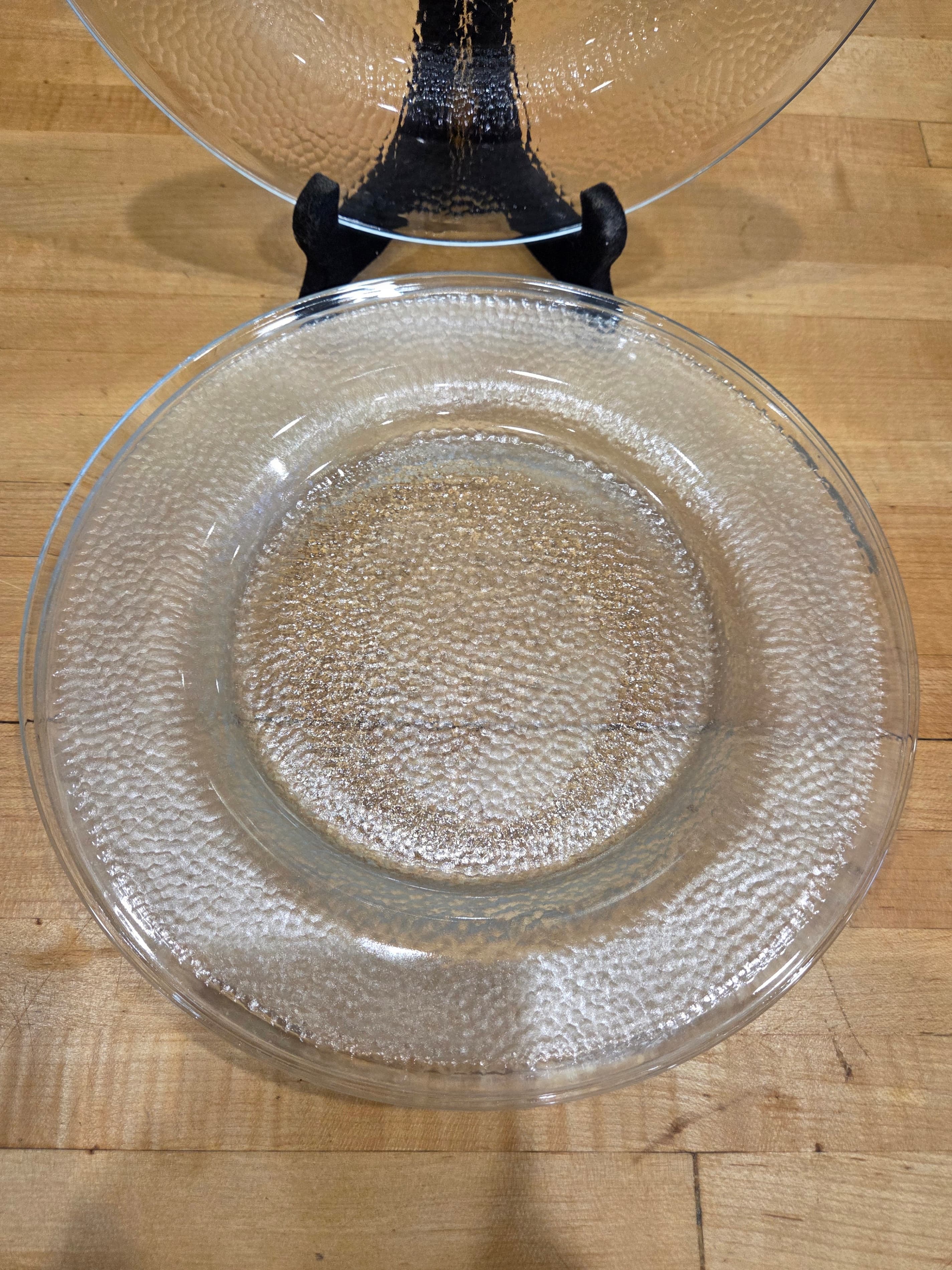 Vintage Indiana Glass Crystal Ice Dinner Plates Set of 4 Clear Bark MCM - Thumbnail 4