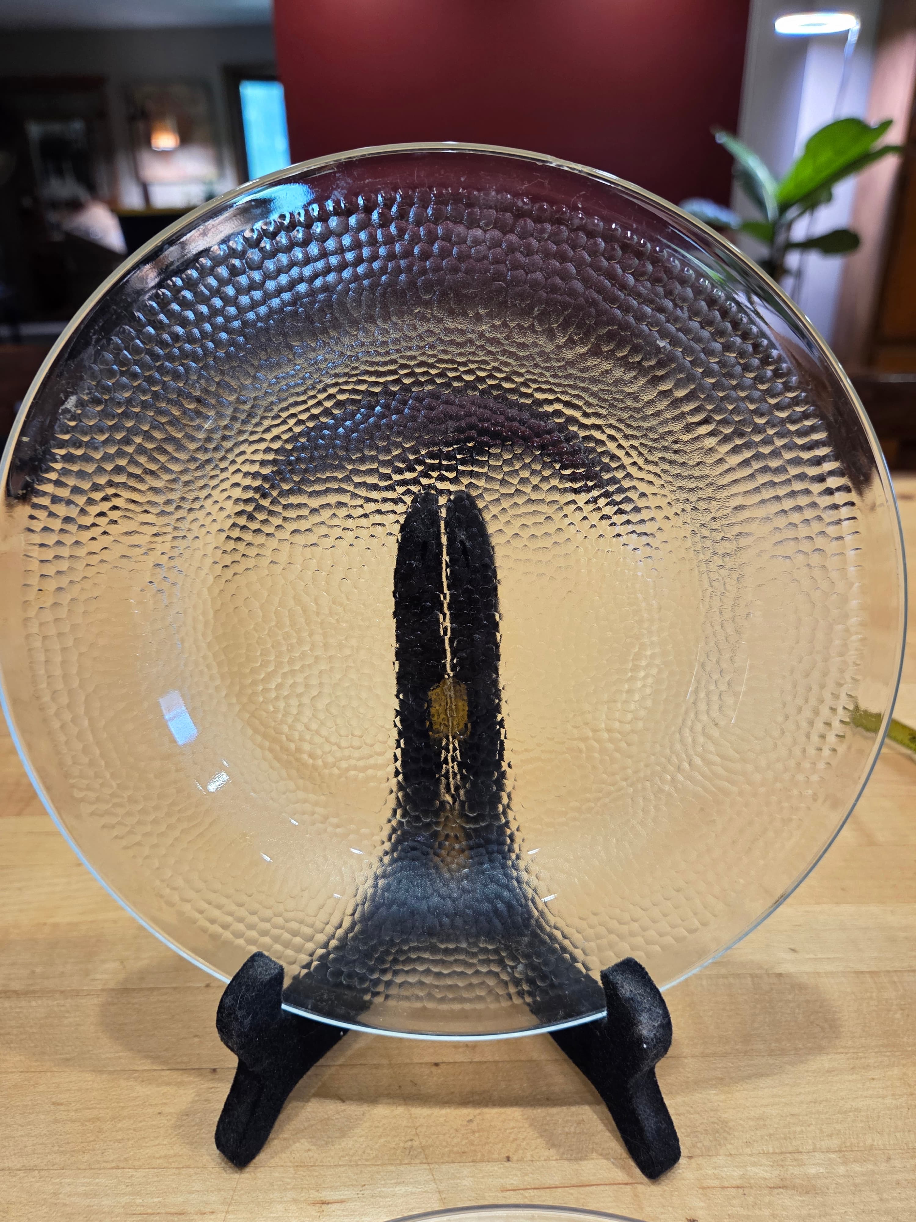 Vintage Indiana Glass Crystal Ice Salad Plates Set of 3 Clear Pebbled MCM - Thumbnail 2