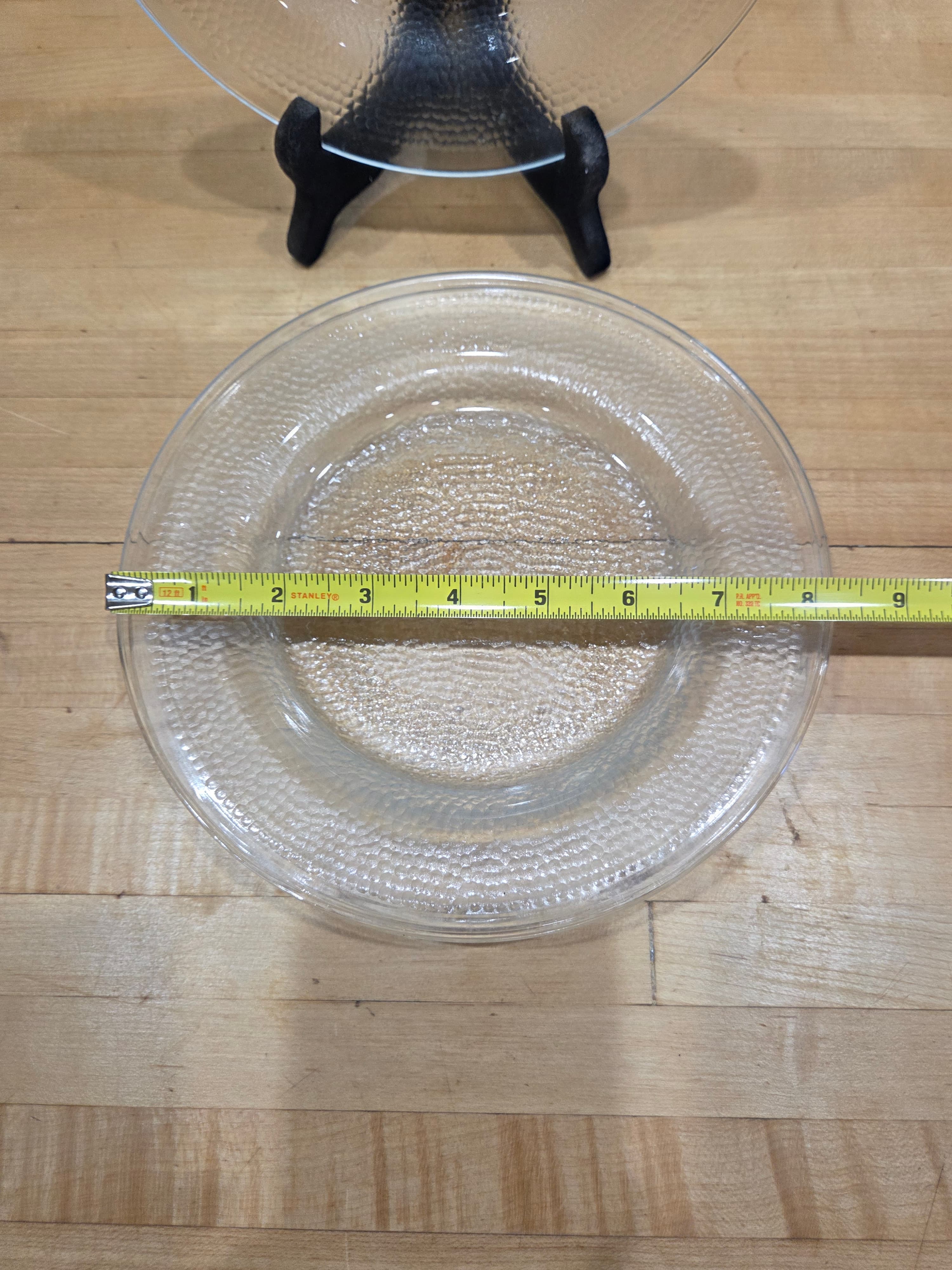 Vintage Indiana Glass Crystal Ice Salad Plates Set of 3 Clear Pebbled MCM - Thumbnail 5