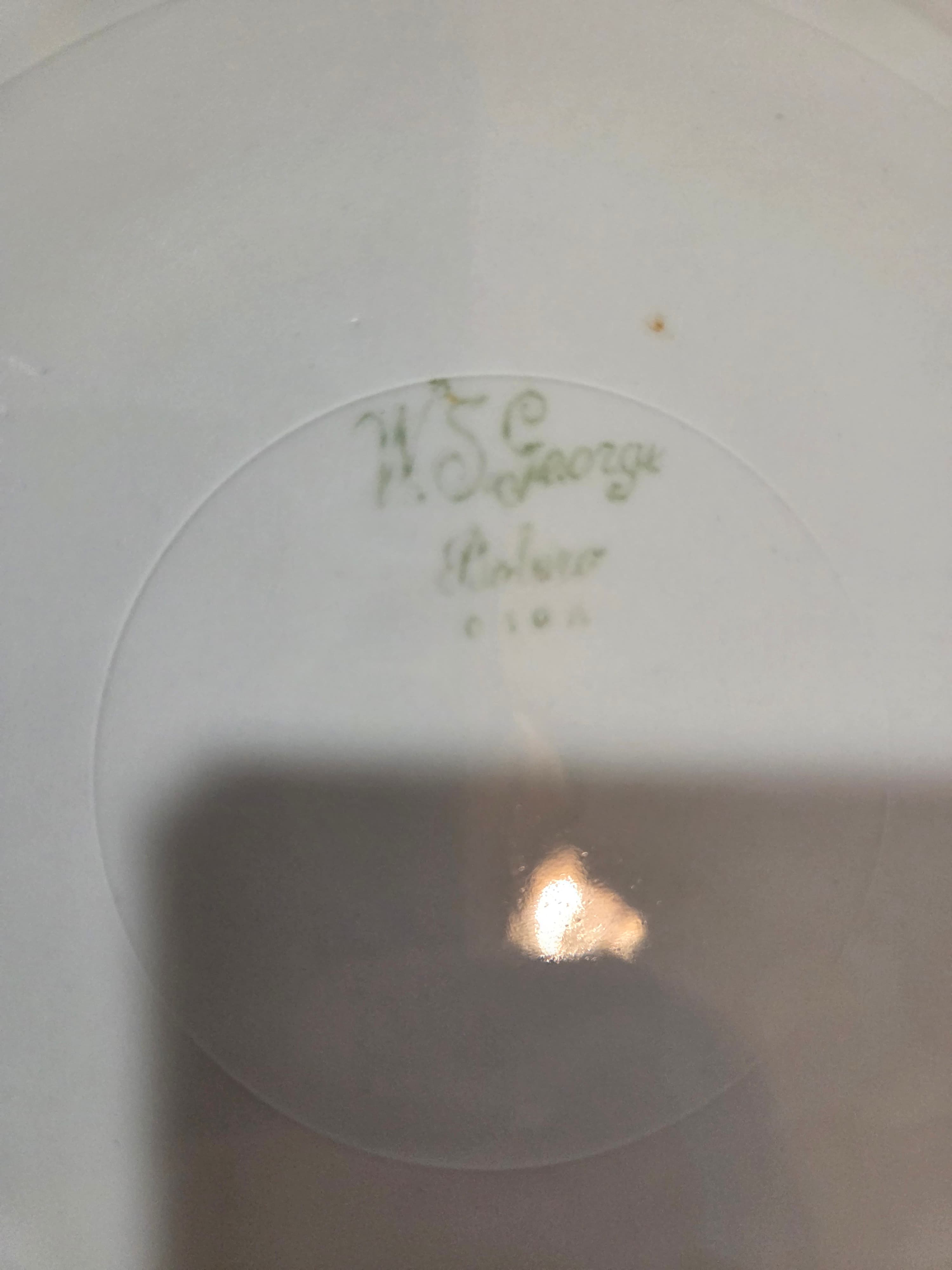 Vintage W S George Bolero White Flower Dinner Plates Set of 3 Gold Trim - Thumbnail 6