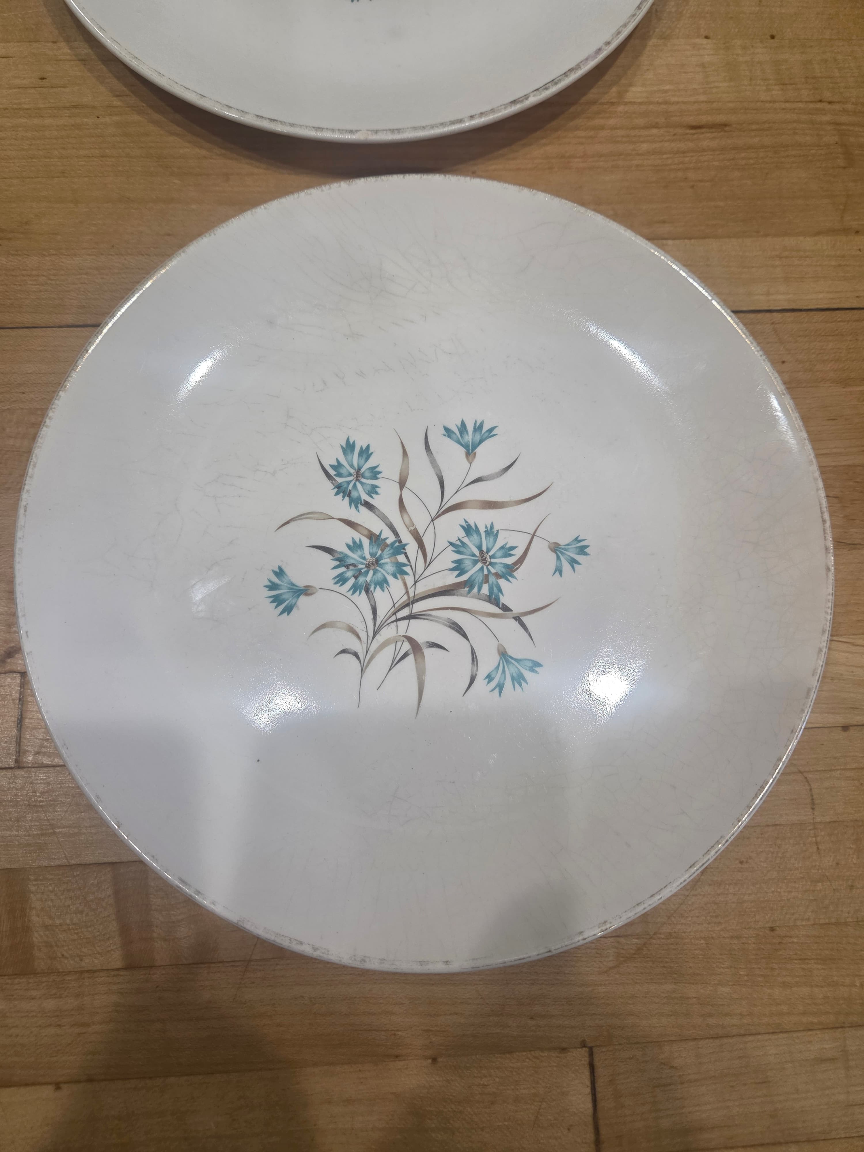 Vintage Taylor Smith Taylor Boutonniere Dinner Plates Set 4 Blue Cornflower - Thumbnail 2