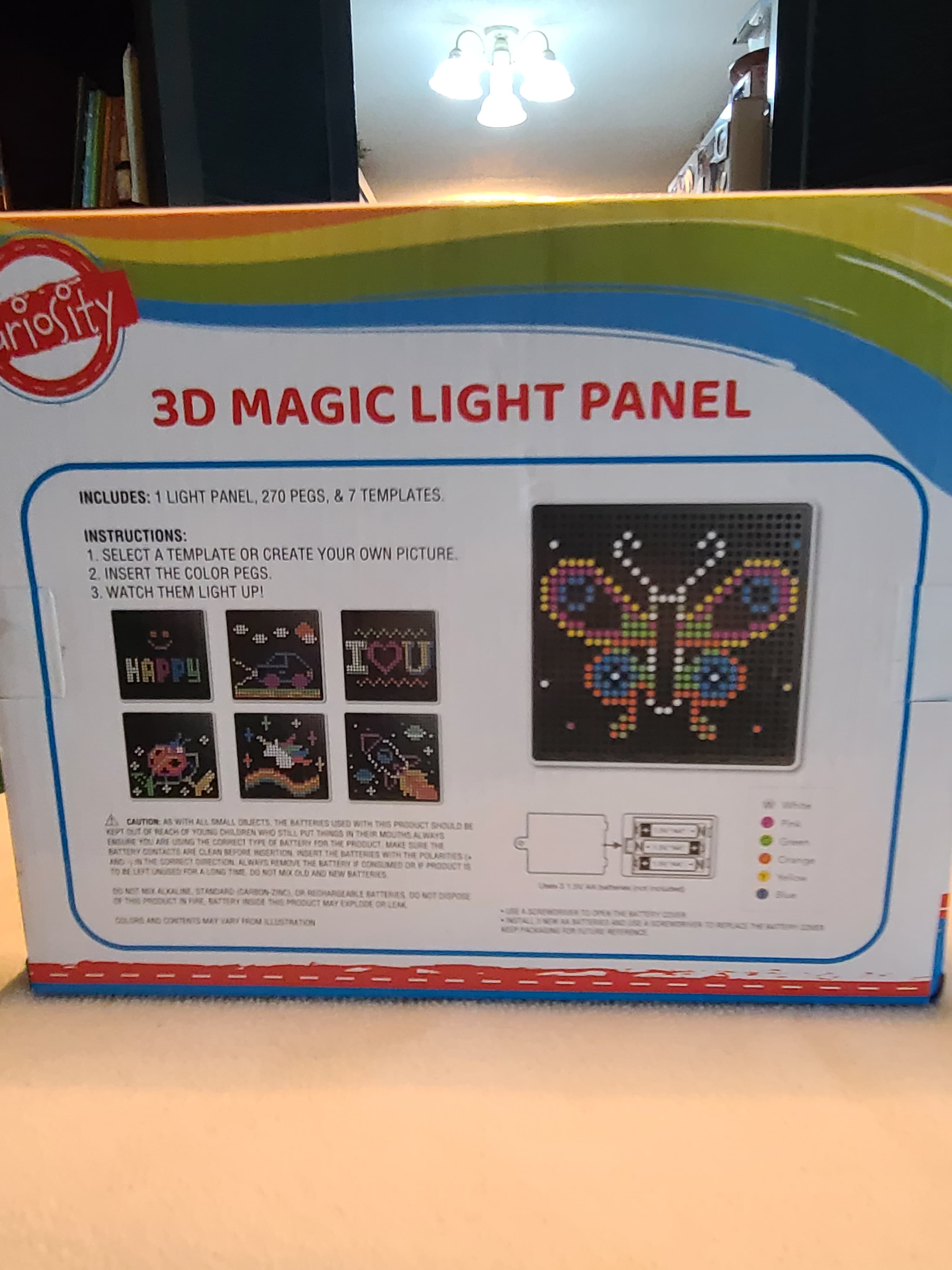 Curiosity 3D Magic Light Panel with 270 Glowing Pegs - Thumbnail 3