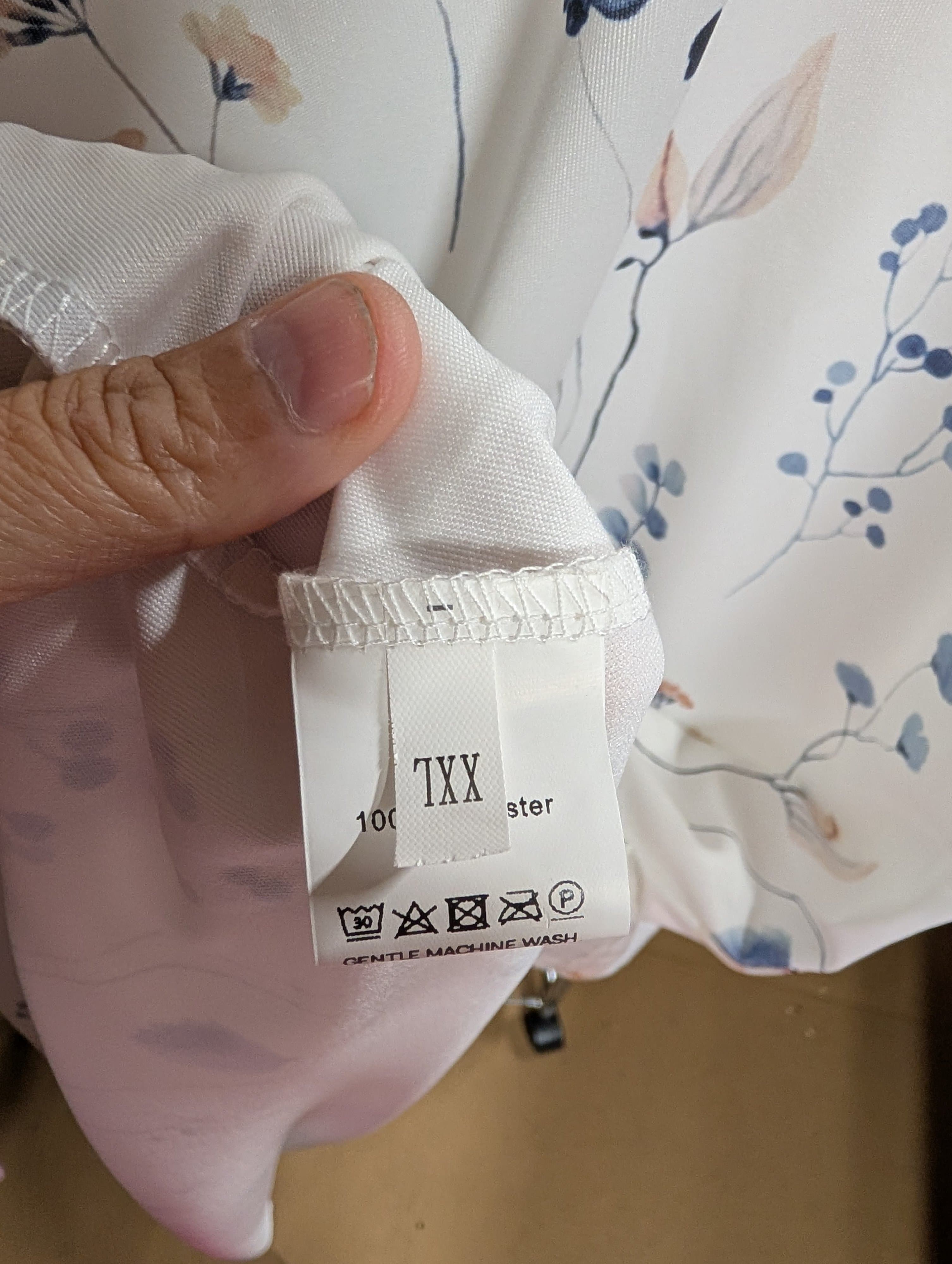 Floral Short Sleeve Dress, Size 7XX, 100% Polyester - Thumbnail 2