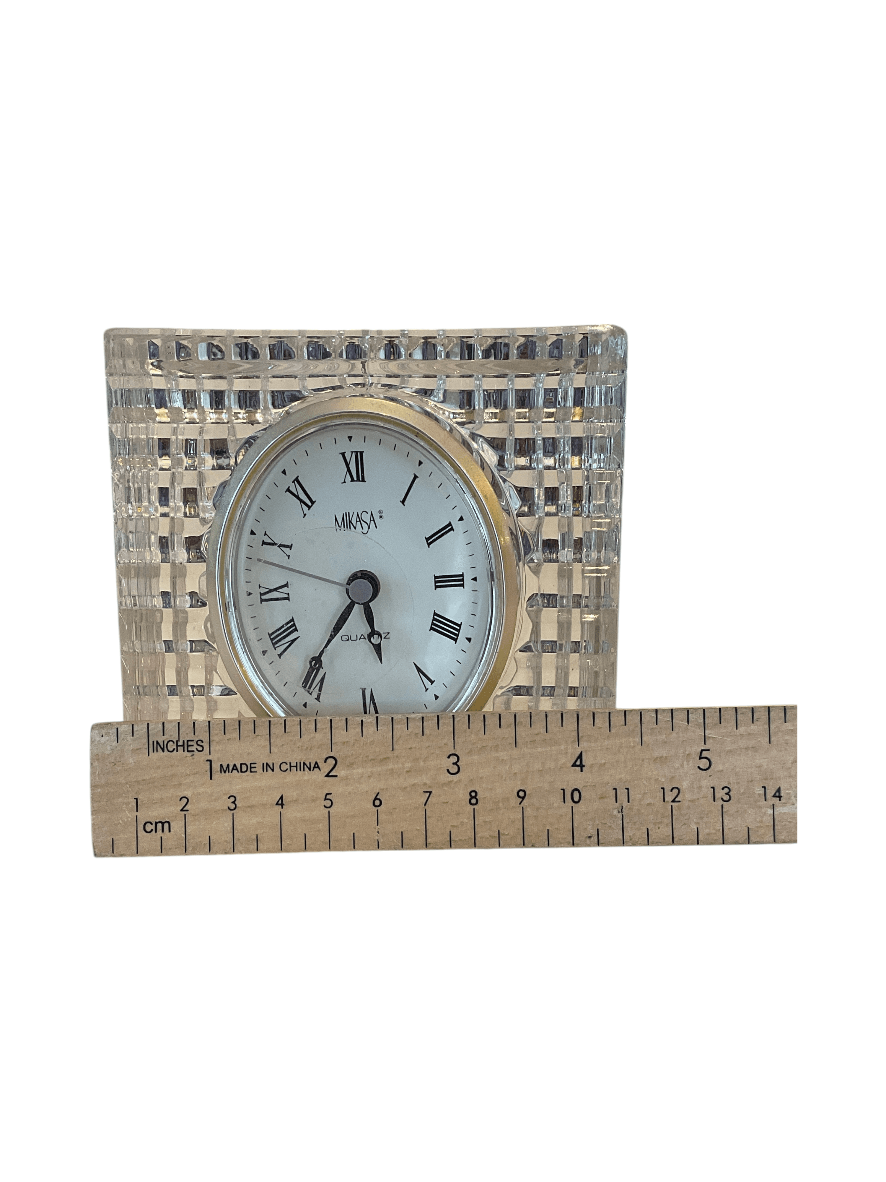 Mikasa Crystal Desk Clock with Roman Numerals - Thumbnail 8