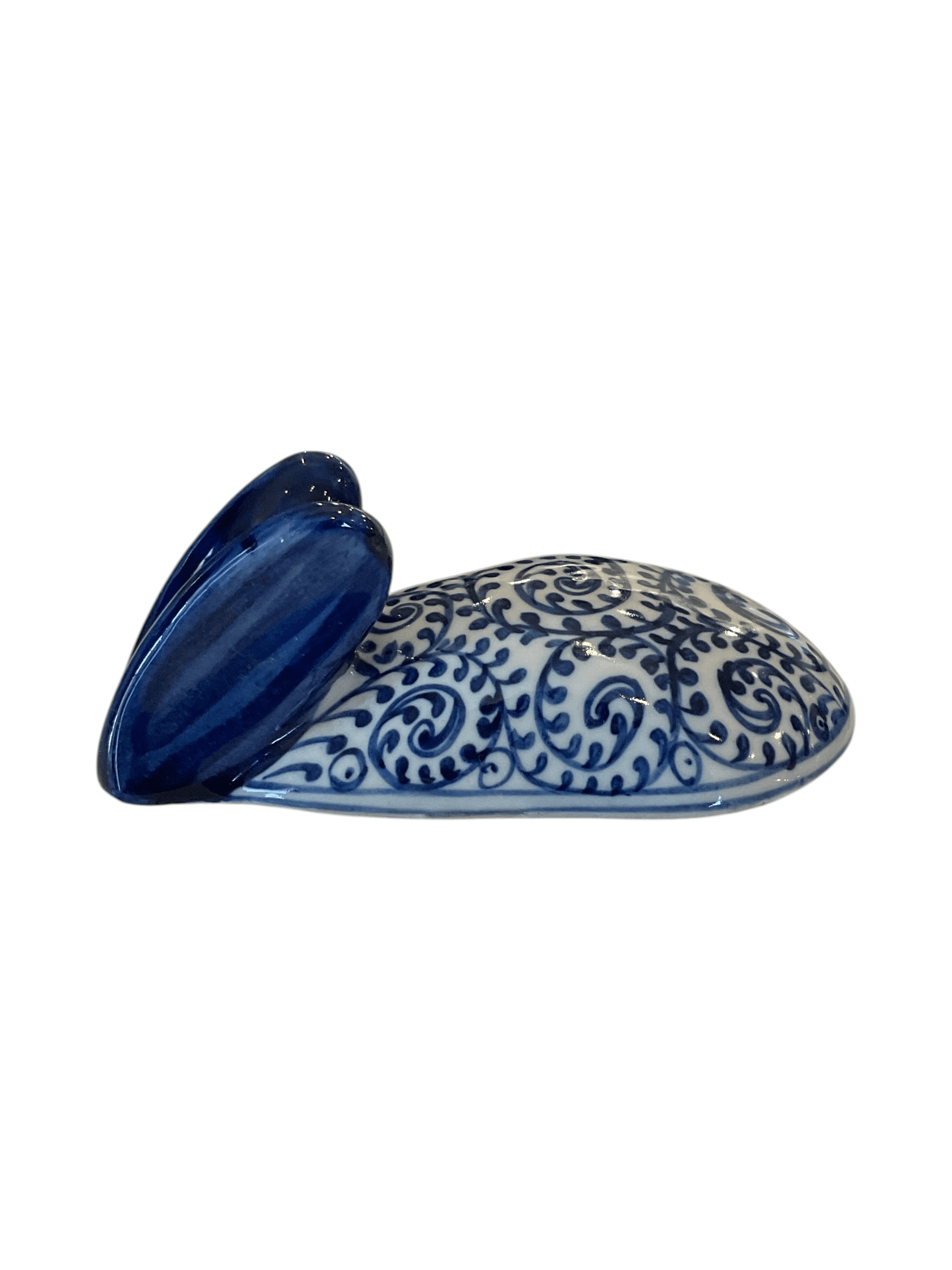 Granny Core Blue and White Ceramic Bunny Tureen - Thumbnail 6