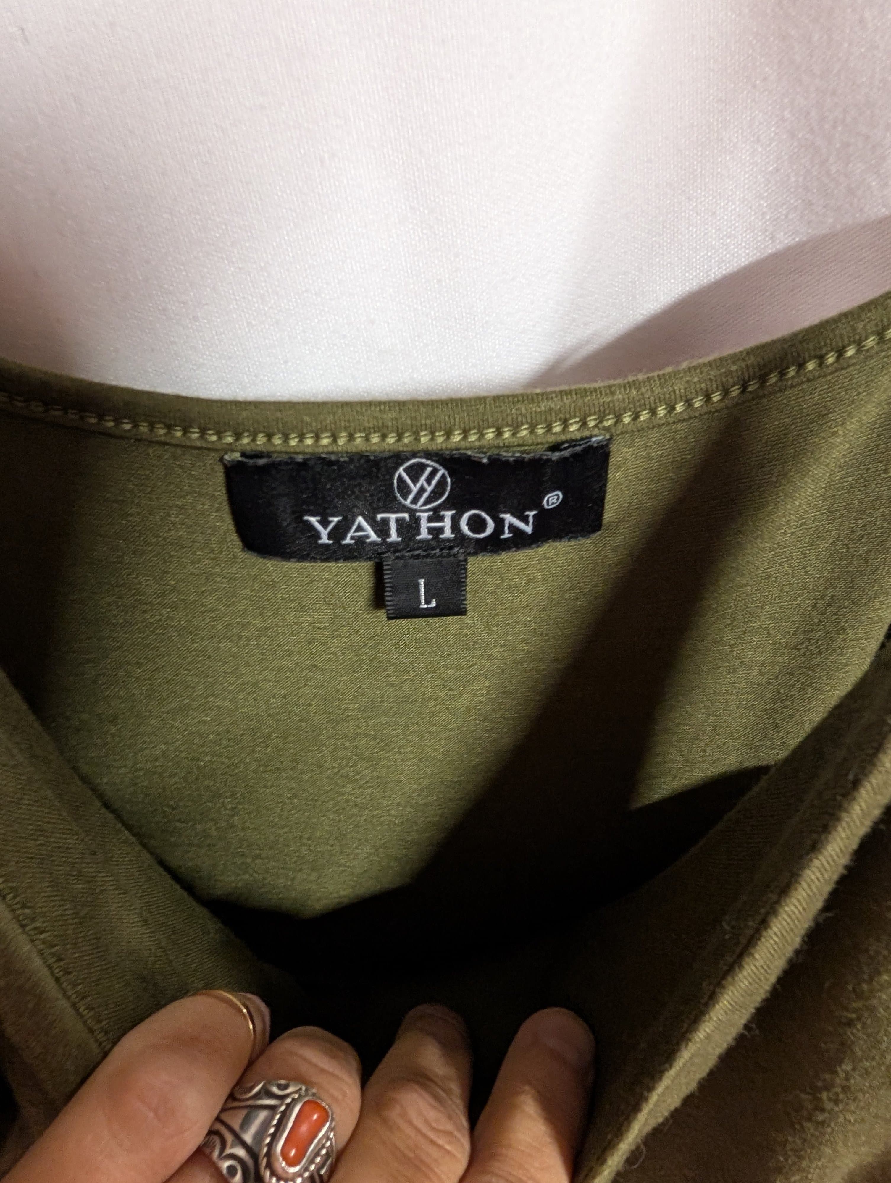 Yathon Green Sleeveless Dress with Pockets - Thumbnail 3
