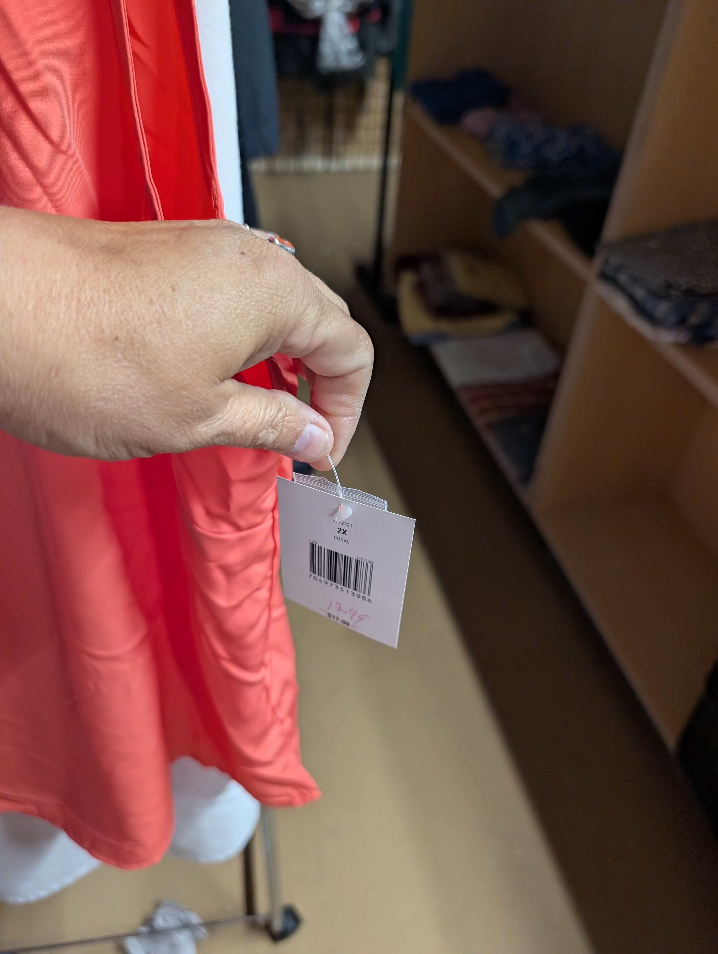 Coral Sleeveless Blouse 2X - Thumbnail 2