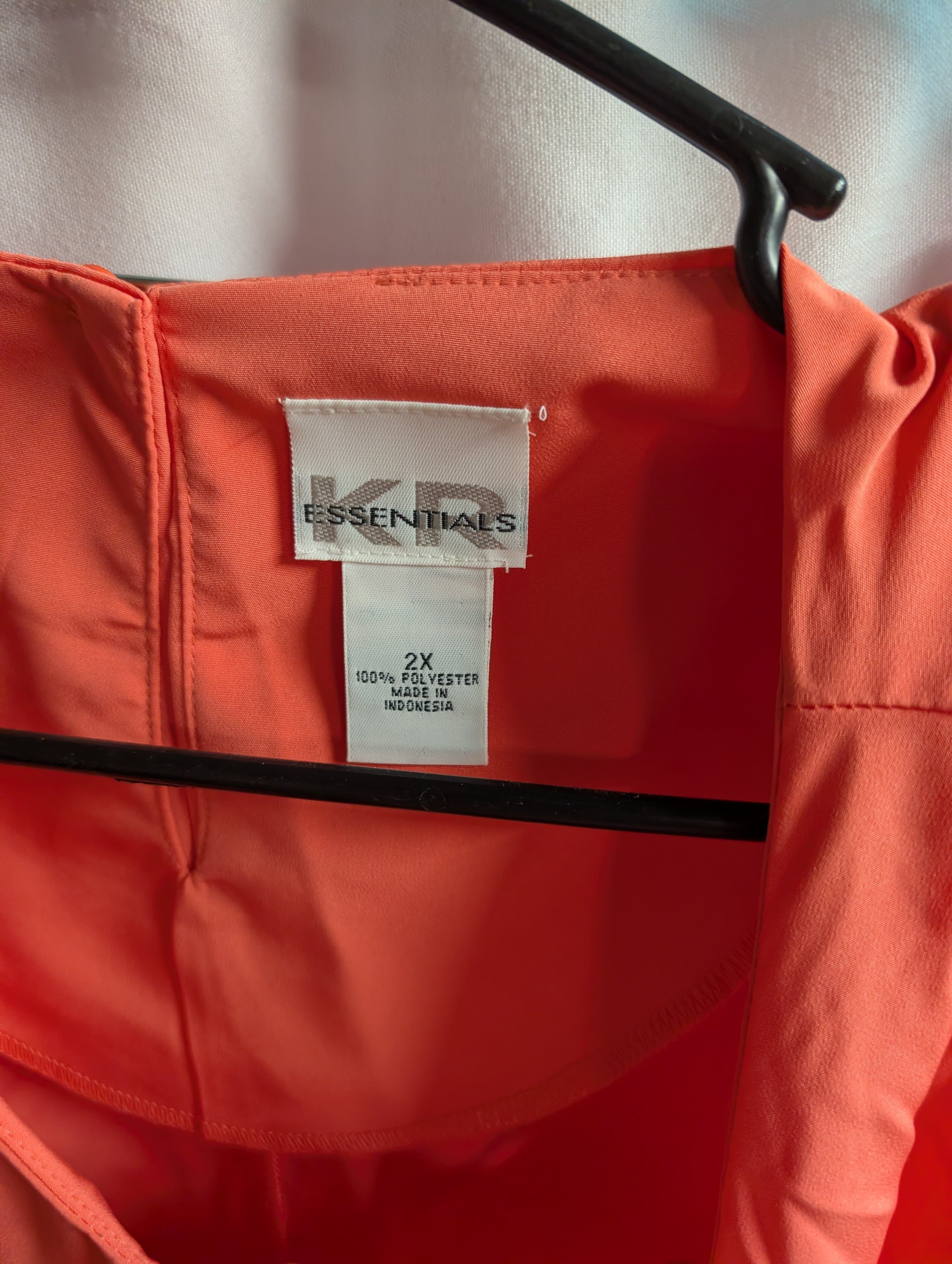 Coral Sleeveless Blouse 2X - Thumbnail 3