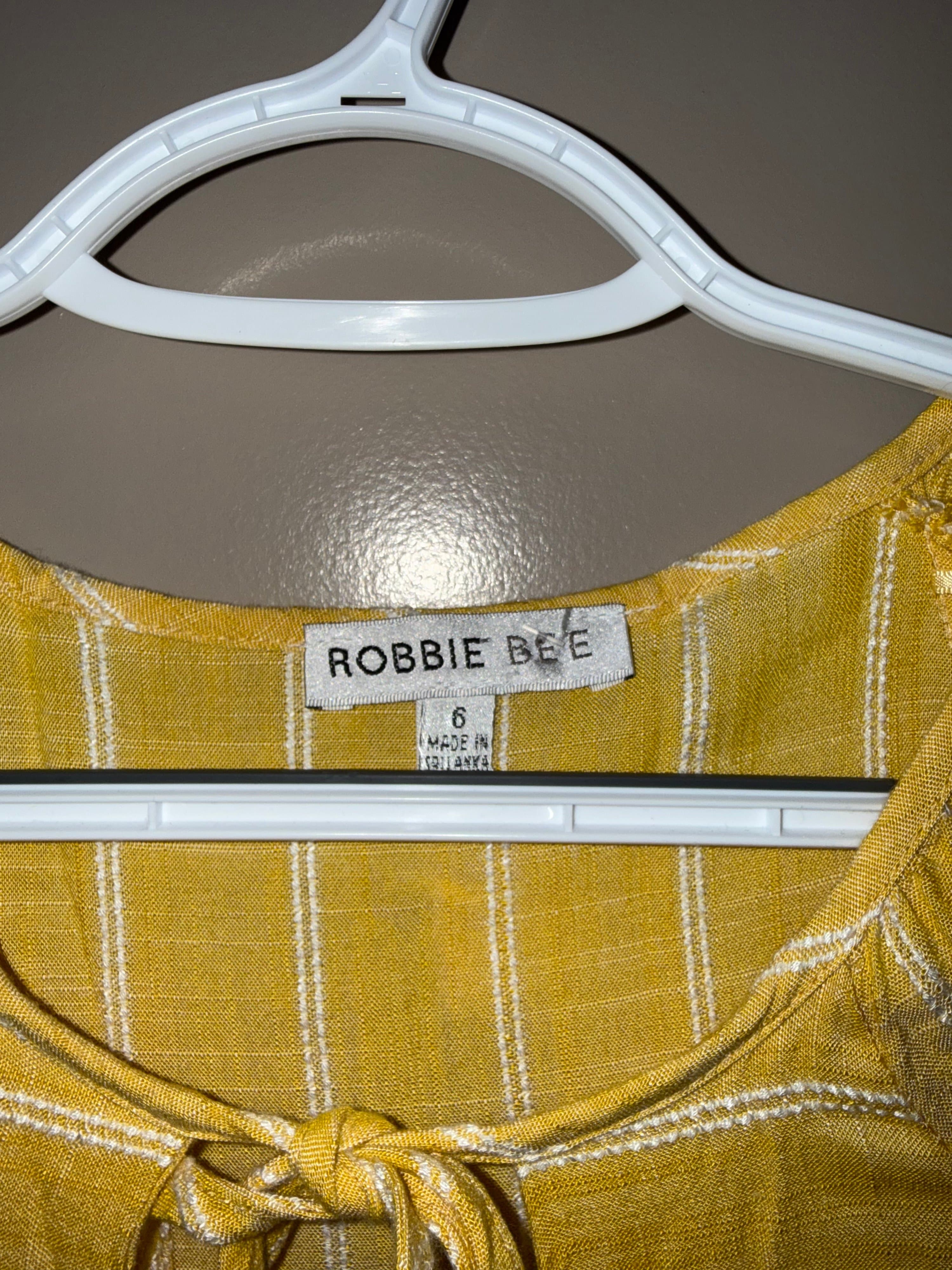 Robbie Bee Yellow Striped Midi Dress Size 6 - Thumbnail 3