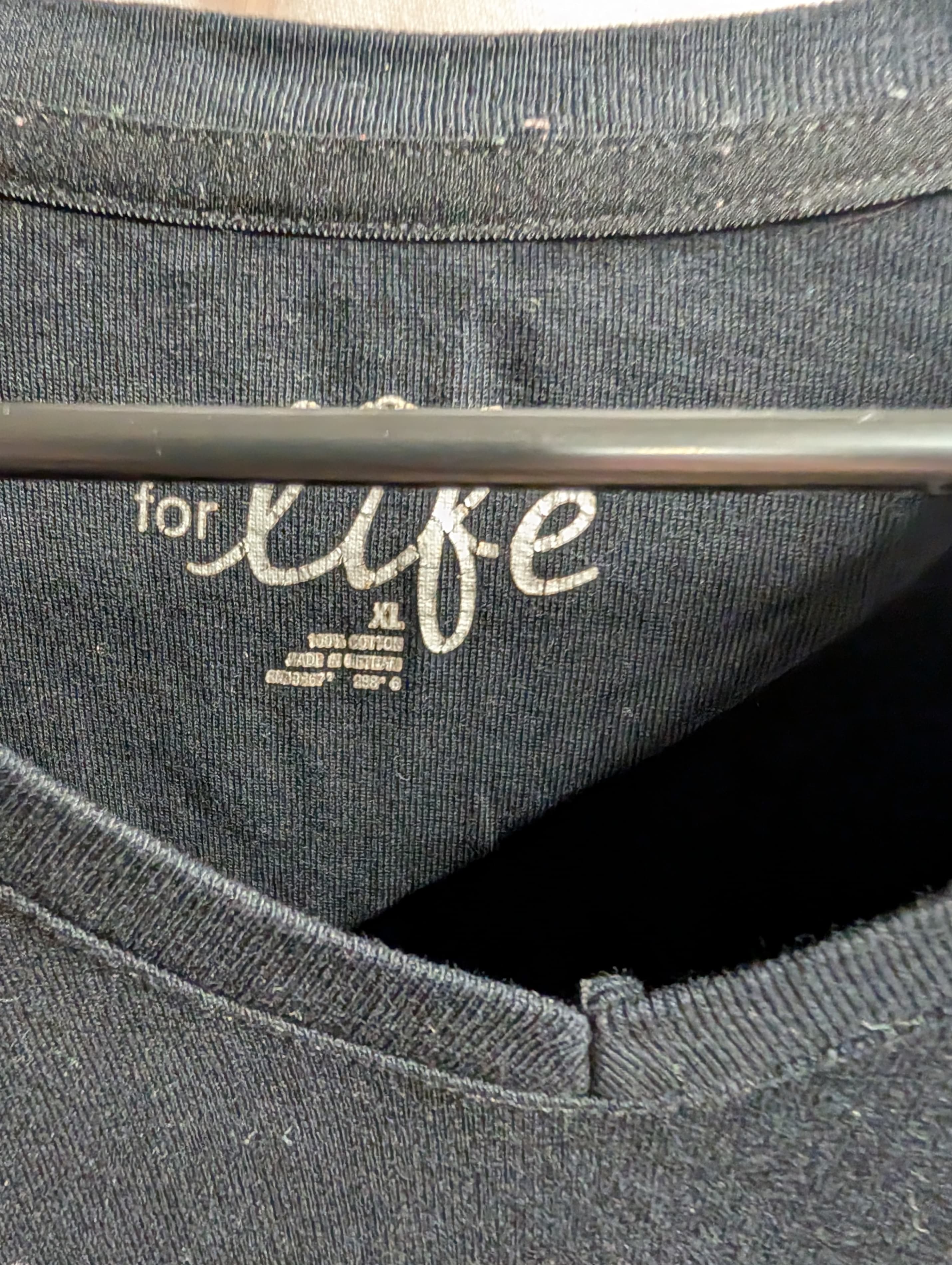 Made for Life Black V-Neck Long Sleeve Shirt XL - Thumbnail 2