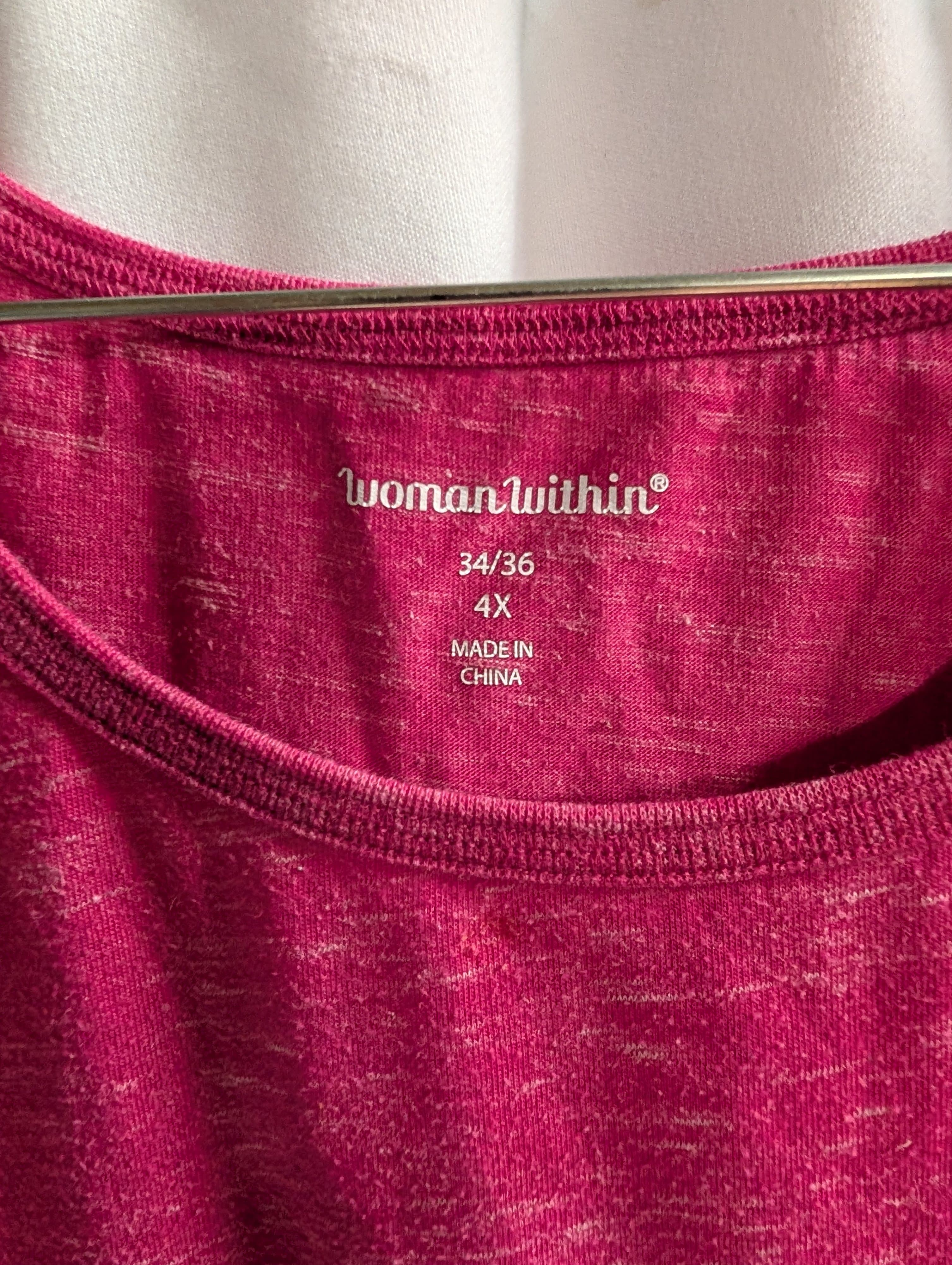 Woman Within Pink Long Sleeve Top 4X - Thumbnail 2