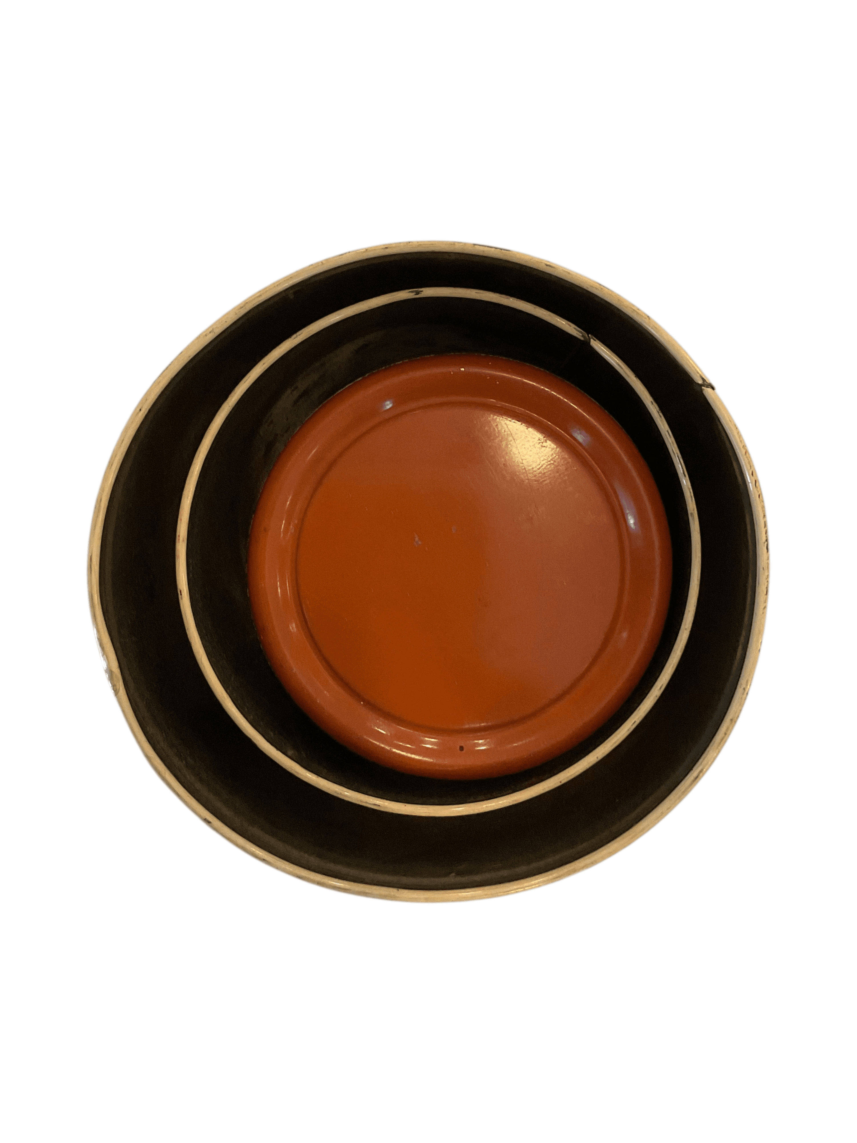 Vintage Amberina Glass Basket with Scalloped Edge - Thumbnail 7