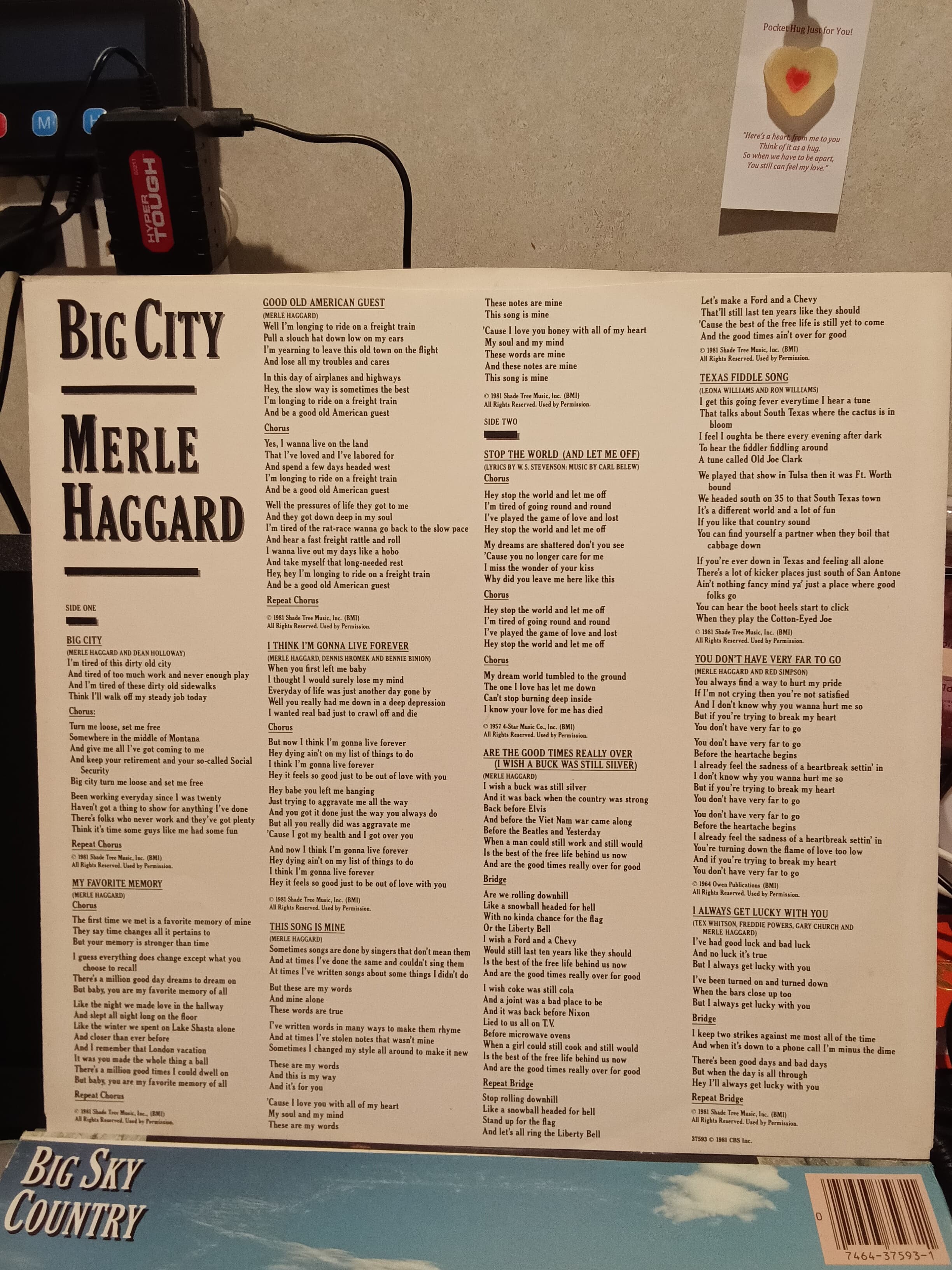 Merle Haggard Big City Vinyl Record by Epic - Thumbnail 6