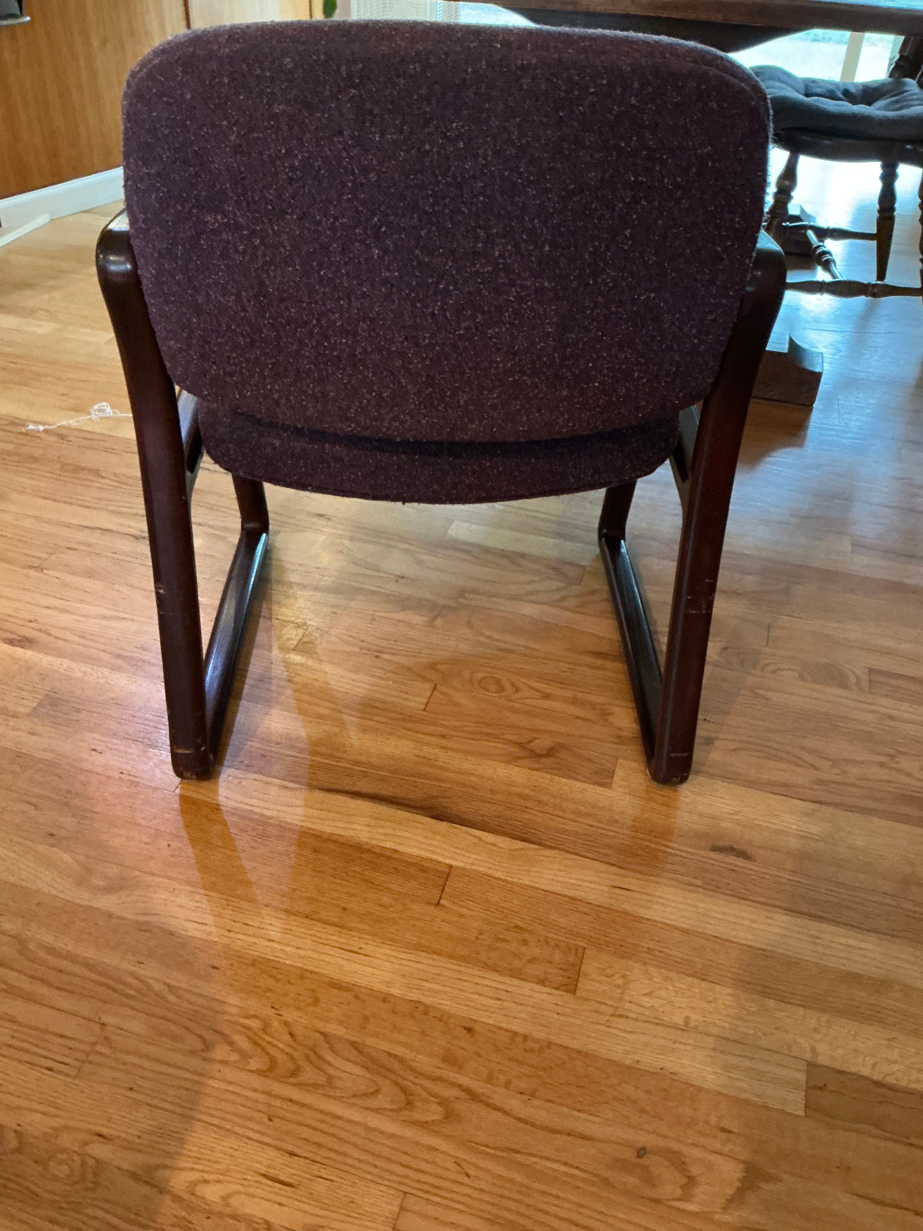 Mid-Century Modern Upholstered Armchair with Wooden Frame - Thumbnail 4