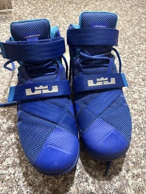 Excellent- Nike LeBron Soldier Blue High Top Basketball Sneakers- Size 11.5 Mens - Thumbnail 3